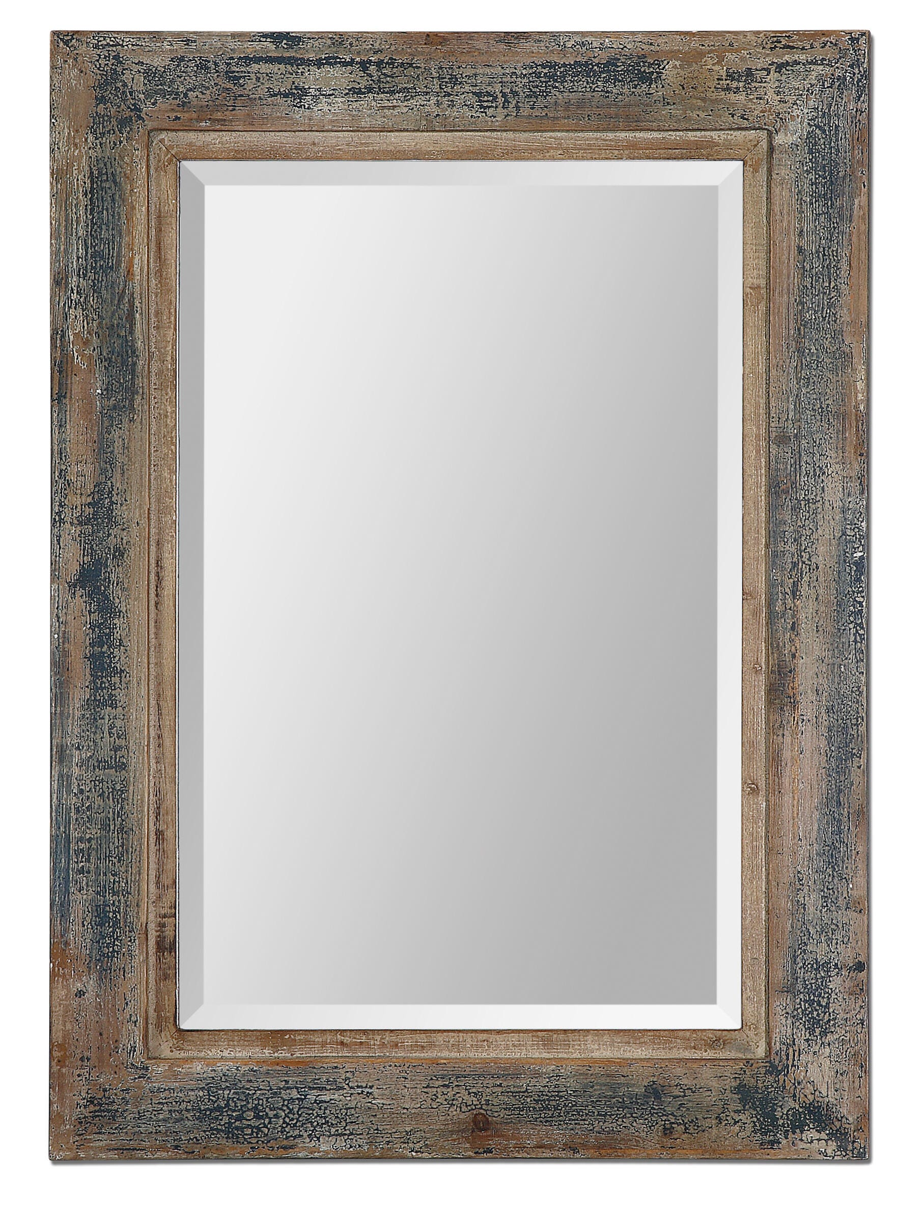 Uttermost Bozeman Distressed Blue Mirror, , large