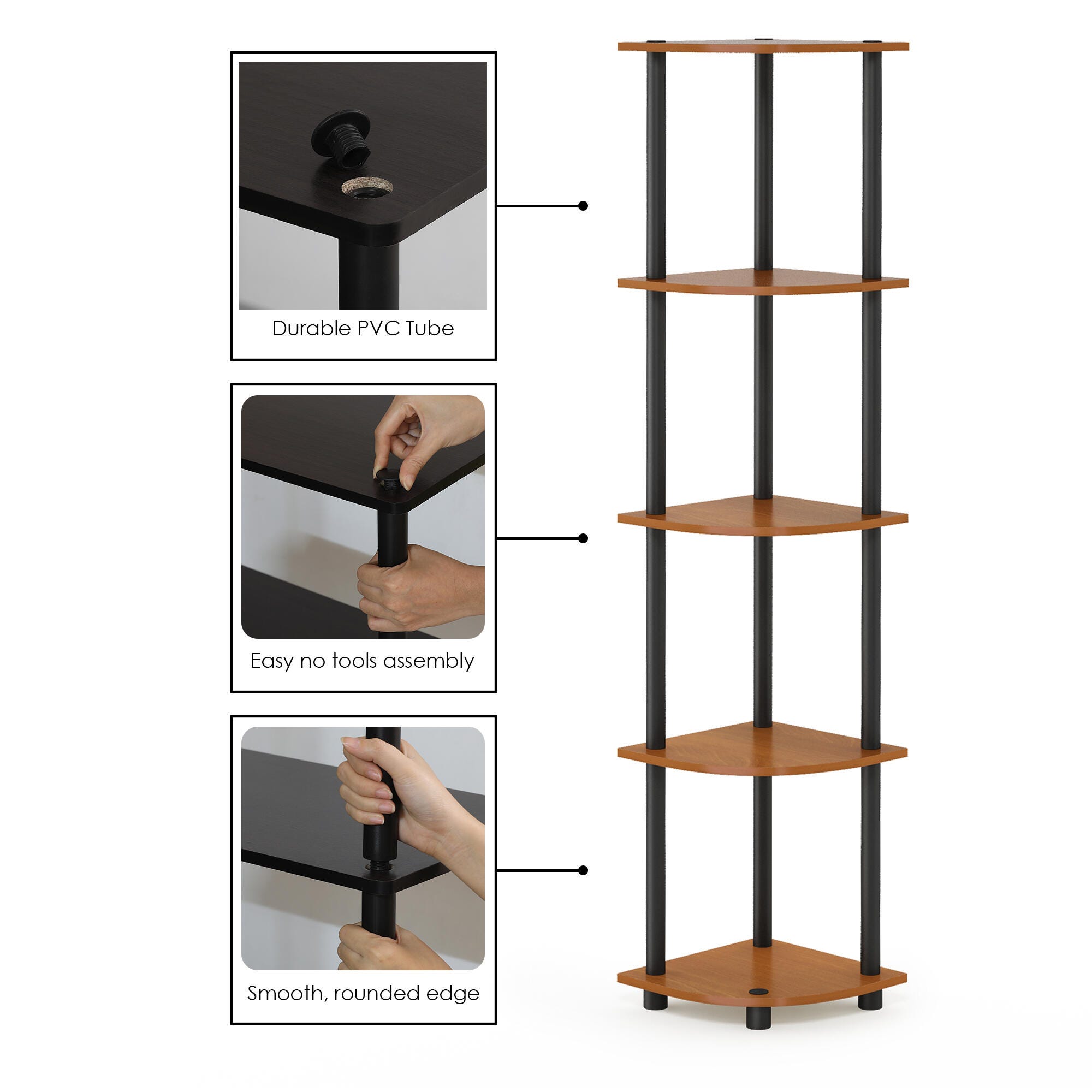 Furinno Turn-N-Tube 5 Tier Corner Display Rack Multipurpose 