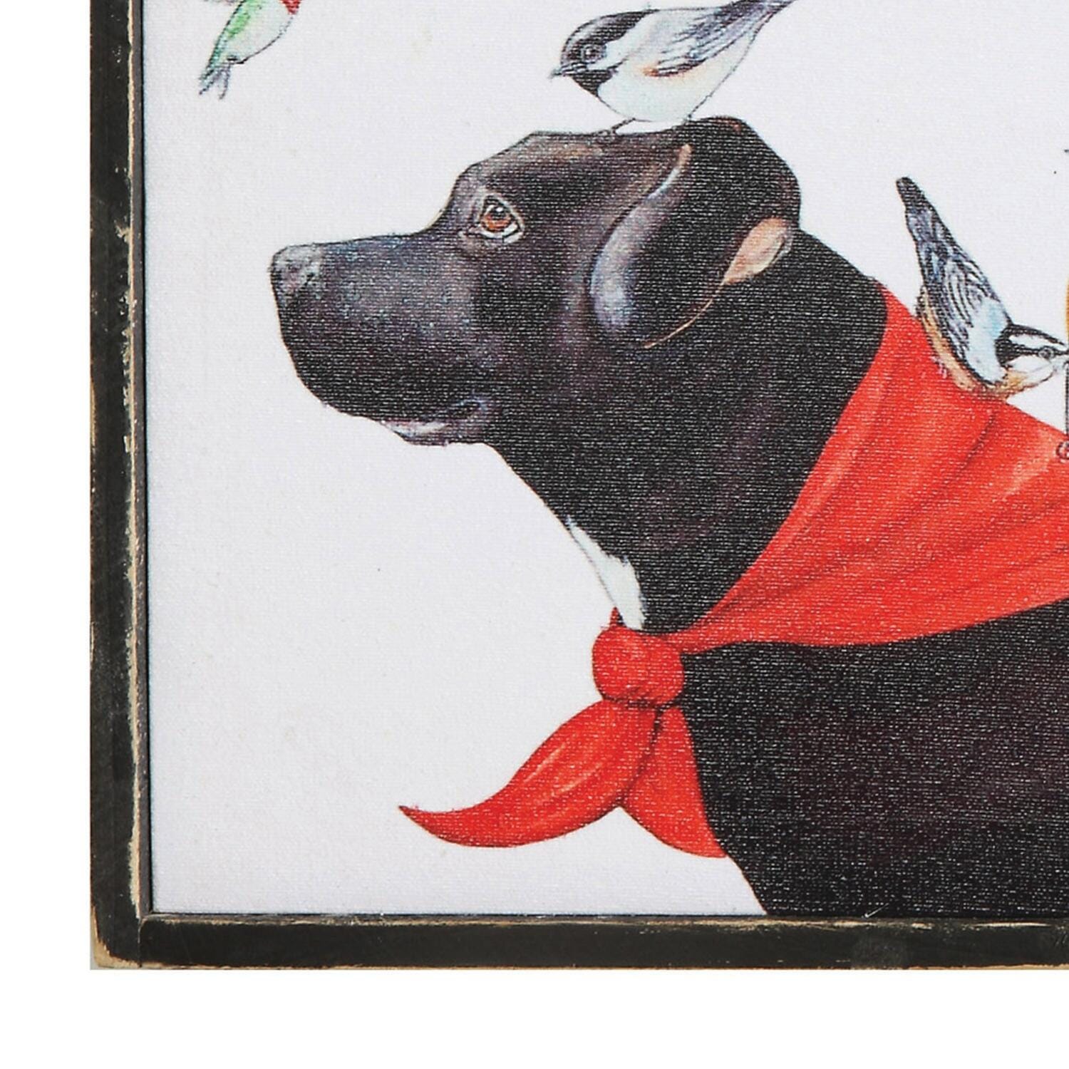 Creative Co-Op Birds And Dog Framed Wall Decor, , large