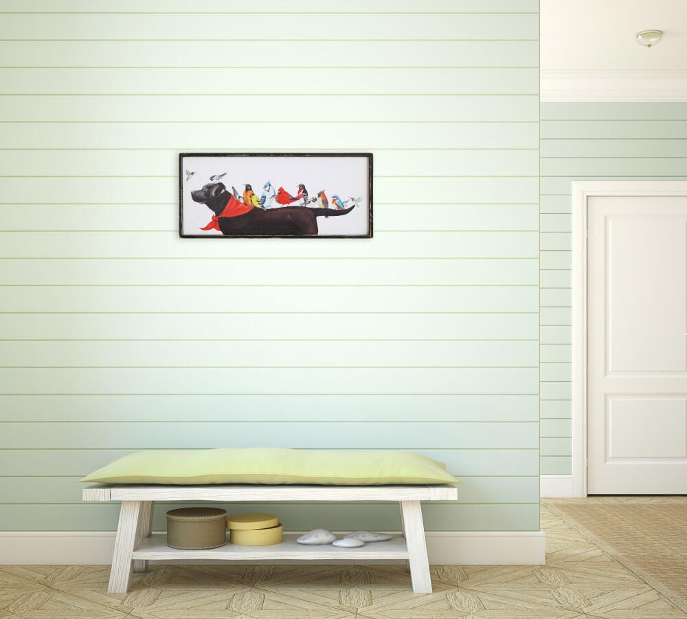 Creative Co-Op Birds And Dog Framed Wall Decor, , large