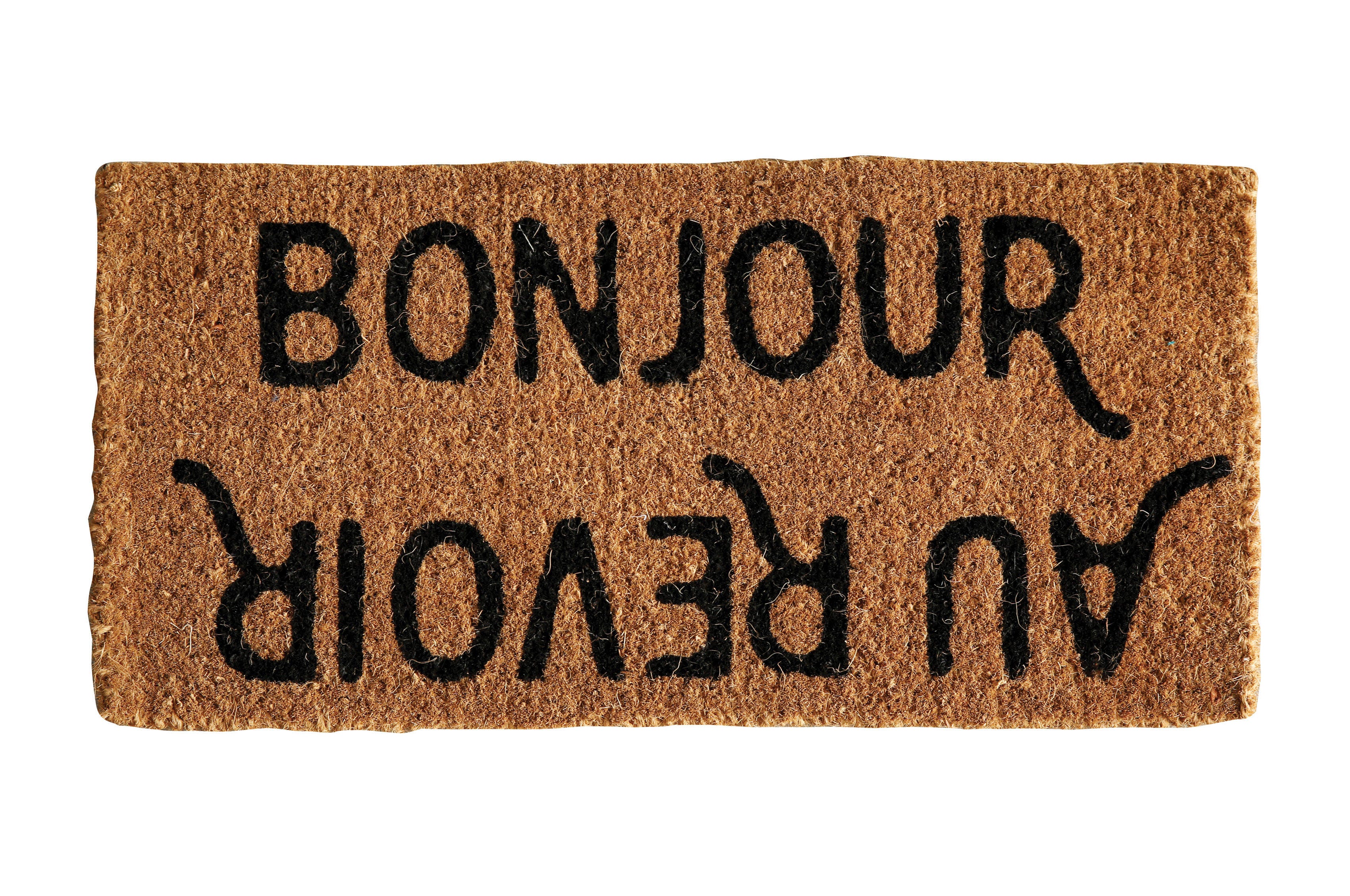 Storied Home Bonjour/Au Revoir Coir 32" x 16" Doormat, , large