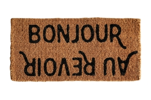 Storied Home Bonjour/Au Revoir Coir 32" x 16" Doormat, , large