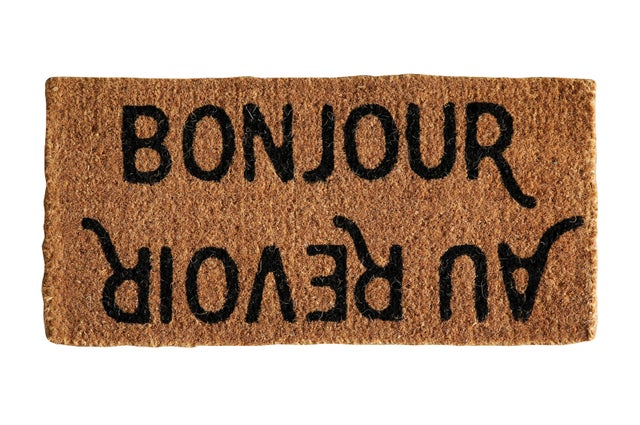 Storied Home Bonjour/Au Revoir 32" x 16" Doormat