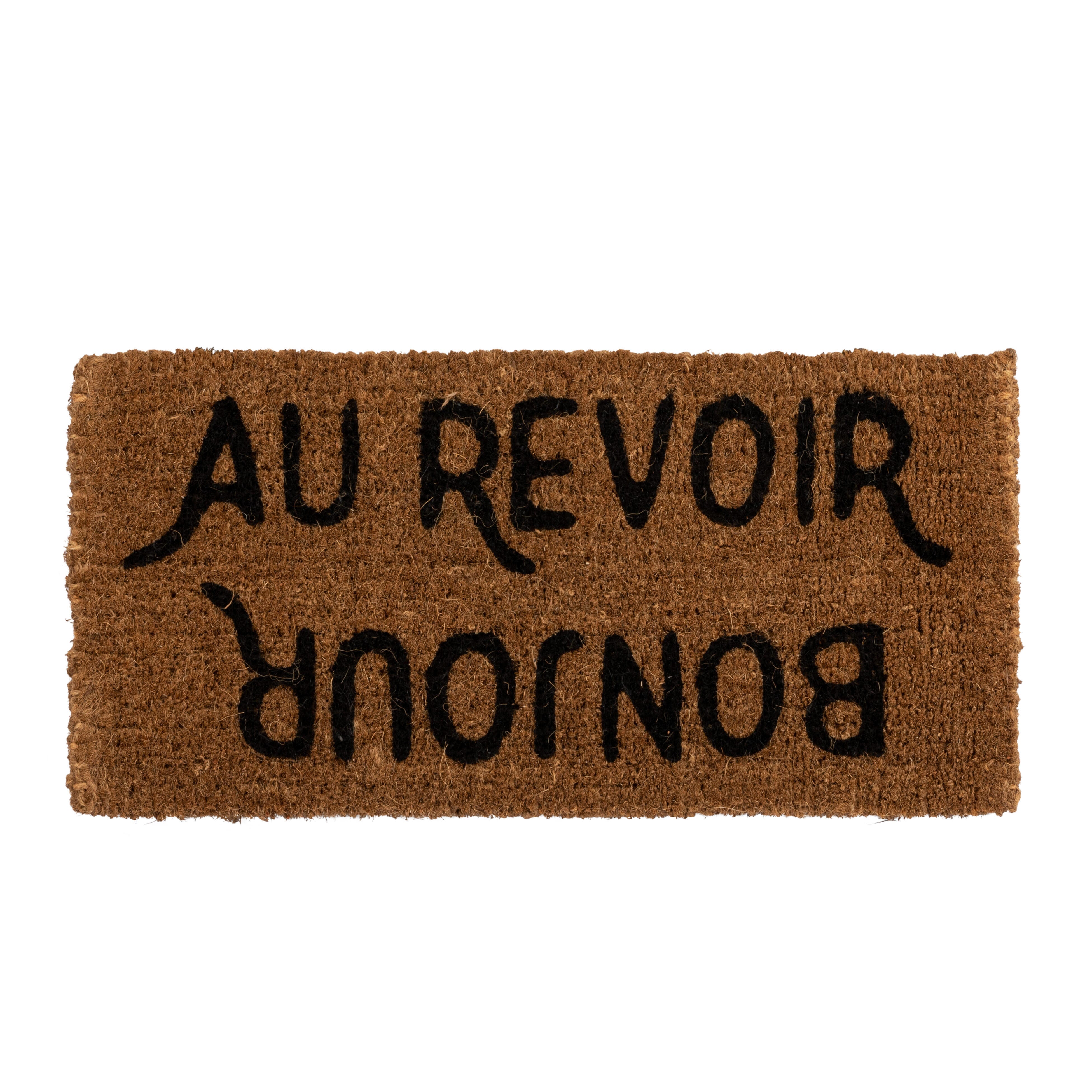 Storied Home Bonjour/Au Revoir Coir 32" x 16" Doormat, , large