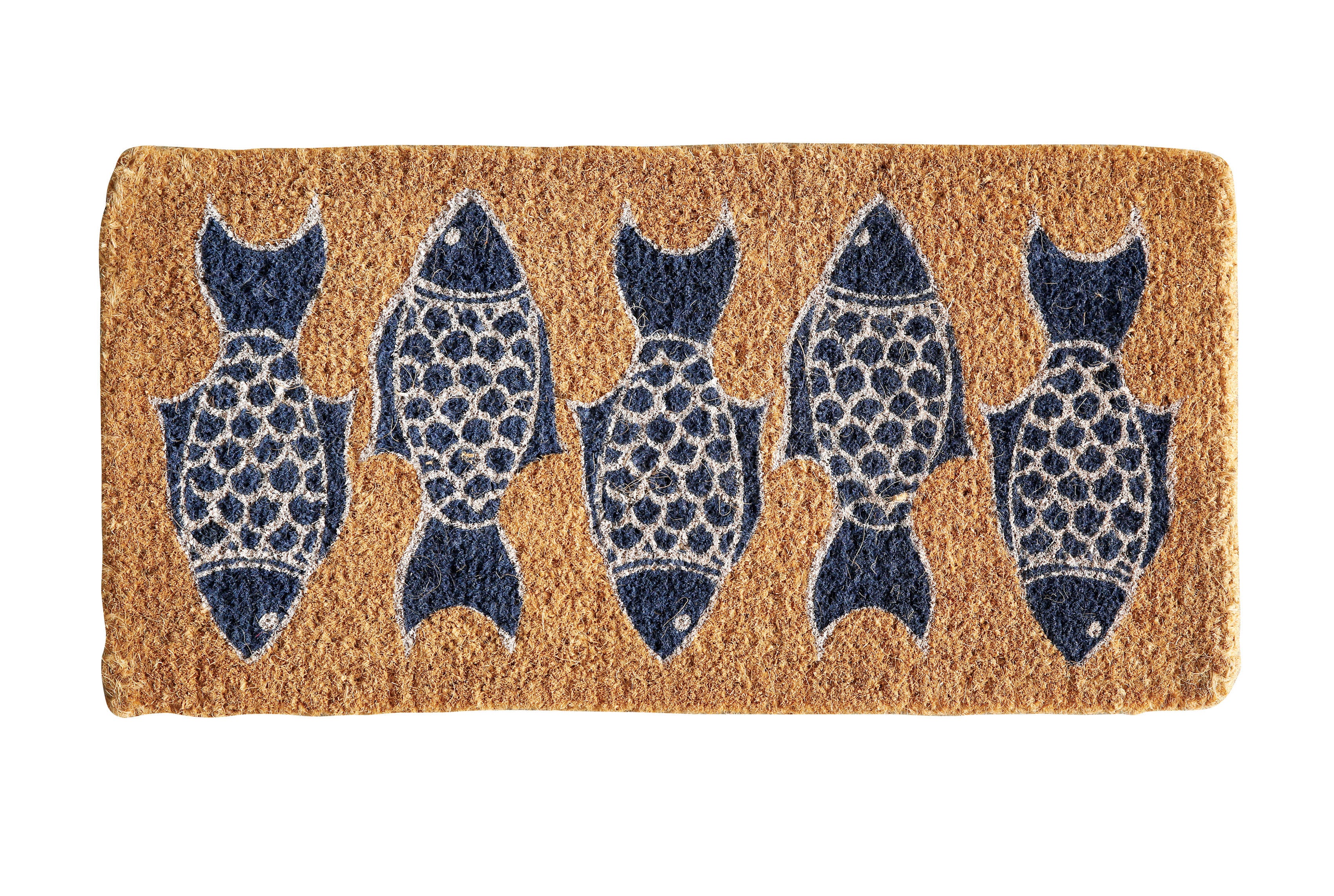 Storied Home Fish Image Coir 32" x 16" Doormat, , large
