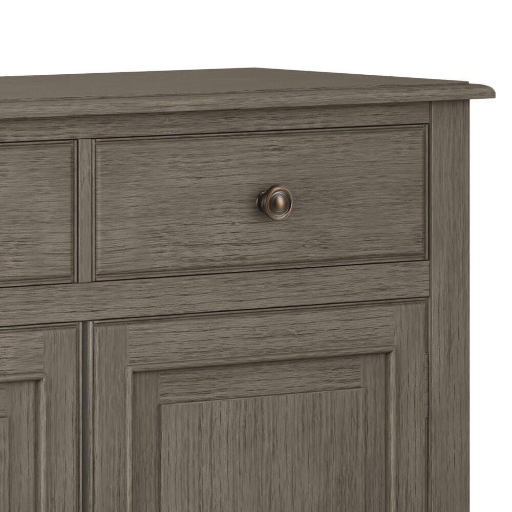 Simpli Home Connaught 40" Wide Solid Wood Traditional Entryway Storage Cabinet, Farmhouse Gray, large