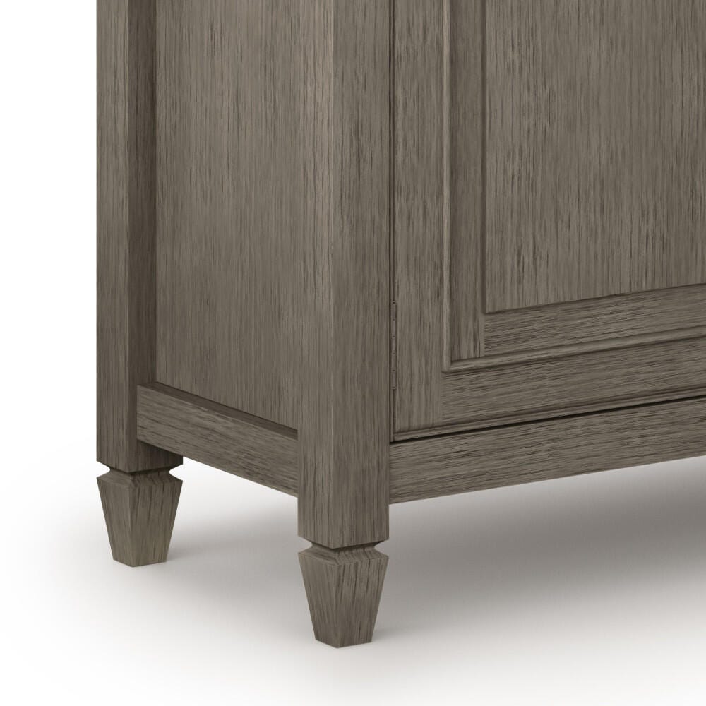 Simpli Home Connaught 40" Wide Solid Wood Traditional Entryway Storage Cabinet, Farmhouse Gray, large