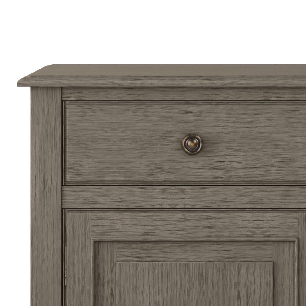 Simpli Home Connaught 40" Wide Solid Wood Traditional Entryway Storage Cabinet, Farmhouse Gray, large