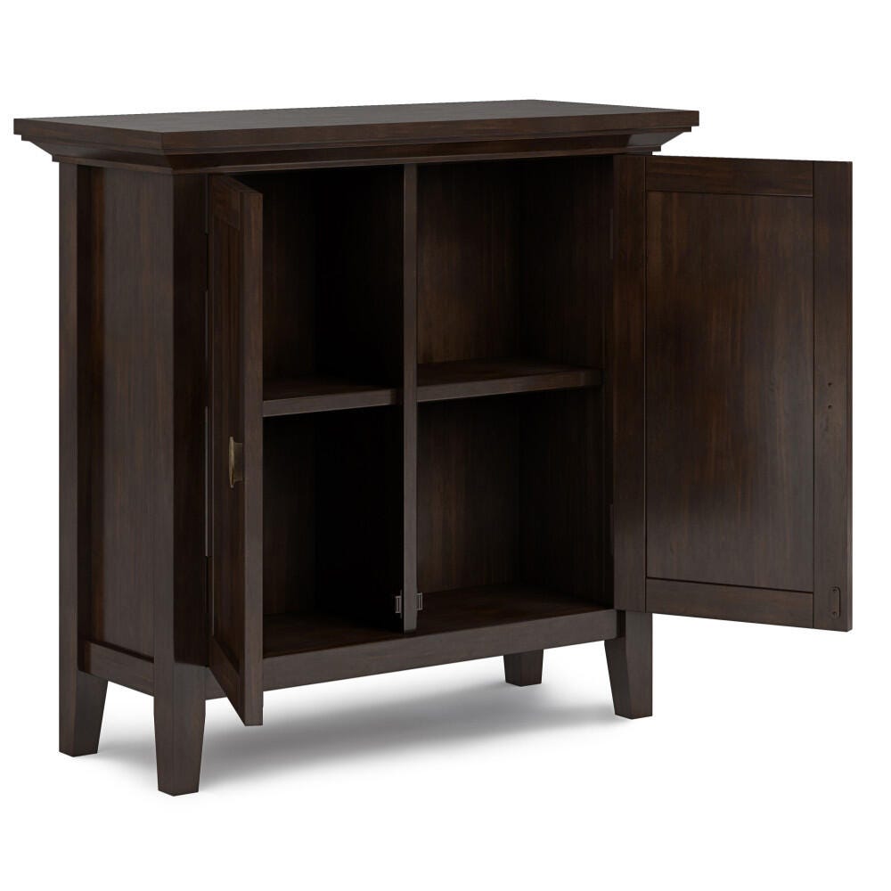 Simpli Home Redmond 32" Low Storage Cabinet, Brown, large