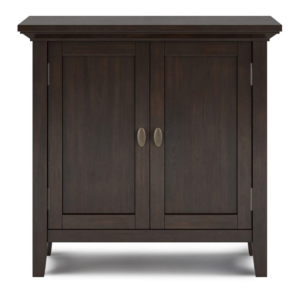 Simpli Home Redmond 32" Low Storage Cabinet, Brown, large