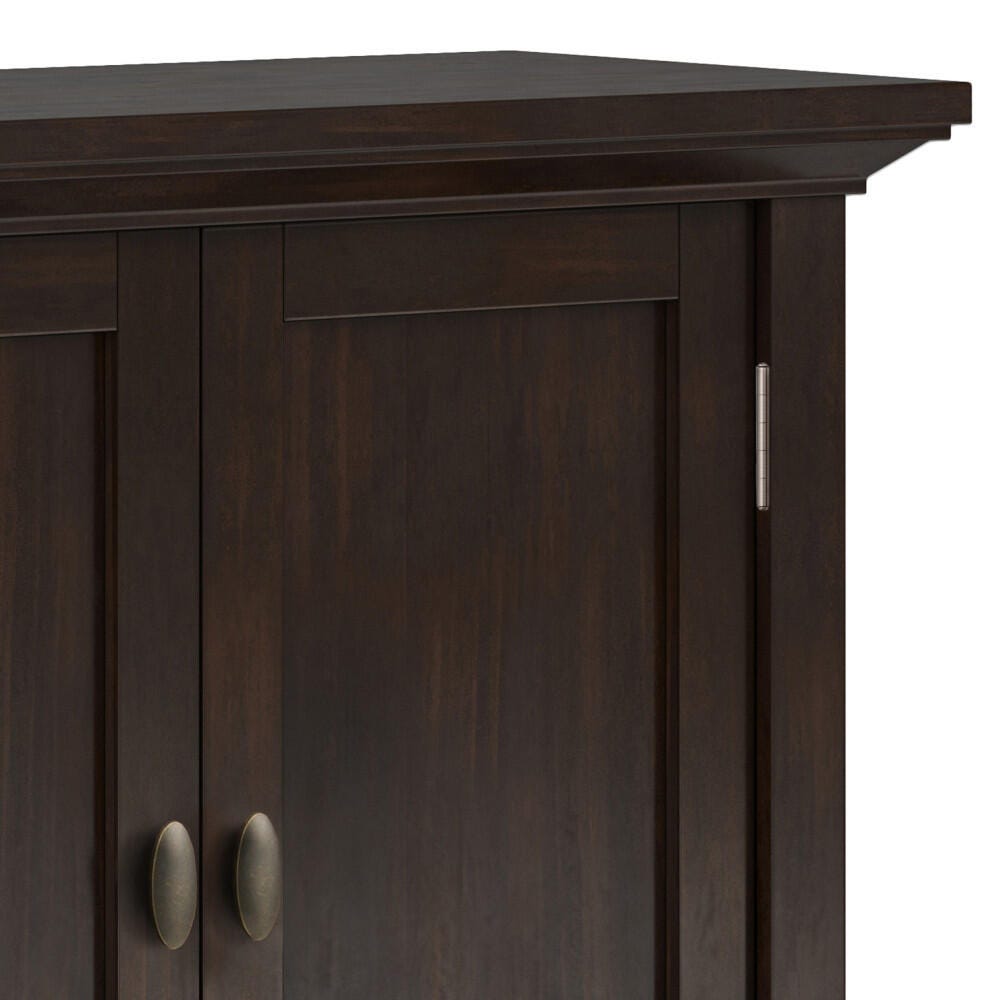 Simpli Home Redmond 32" Low Storage Cabinet, Brown, large