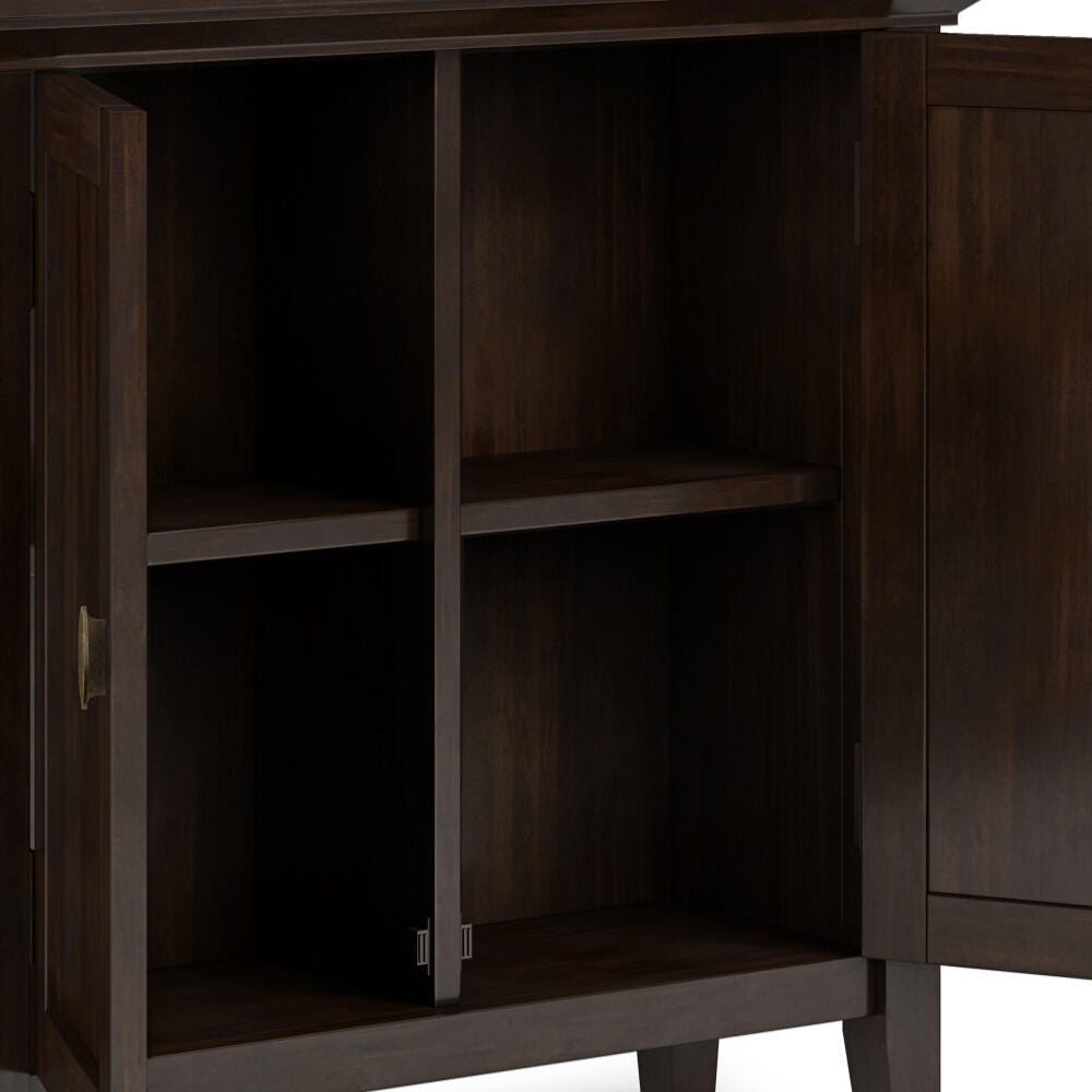 Simpli Home Redmond 32" Low Storage Cabinet, Brown, large