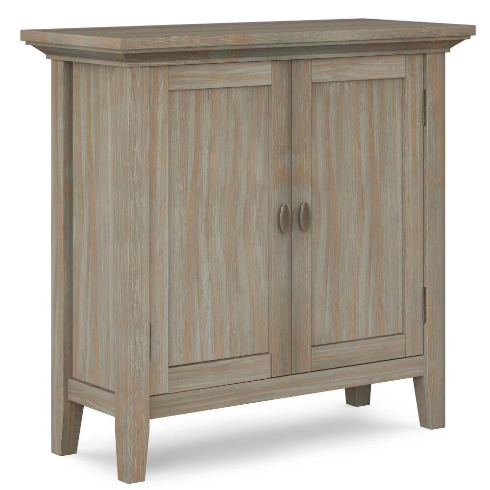 Simpli Home Redmond 32" Low Storage Cabinet, Gray, large