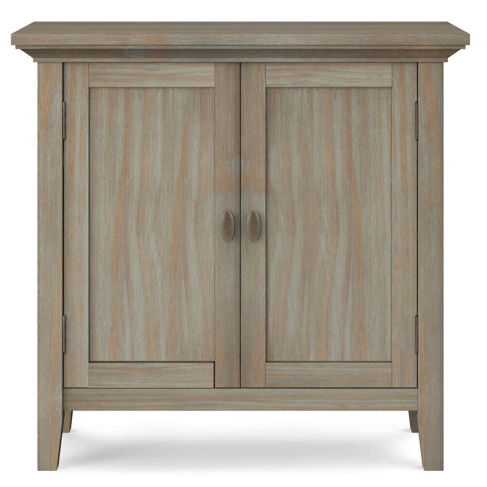Simpli Home Redmond 32" Low Storage Cabinet, Gray, large