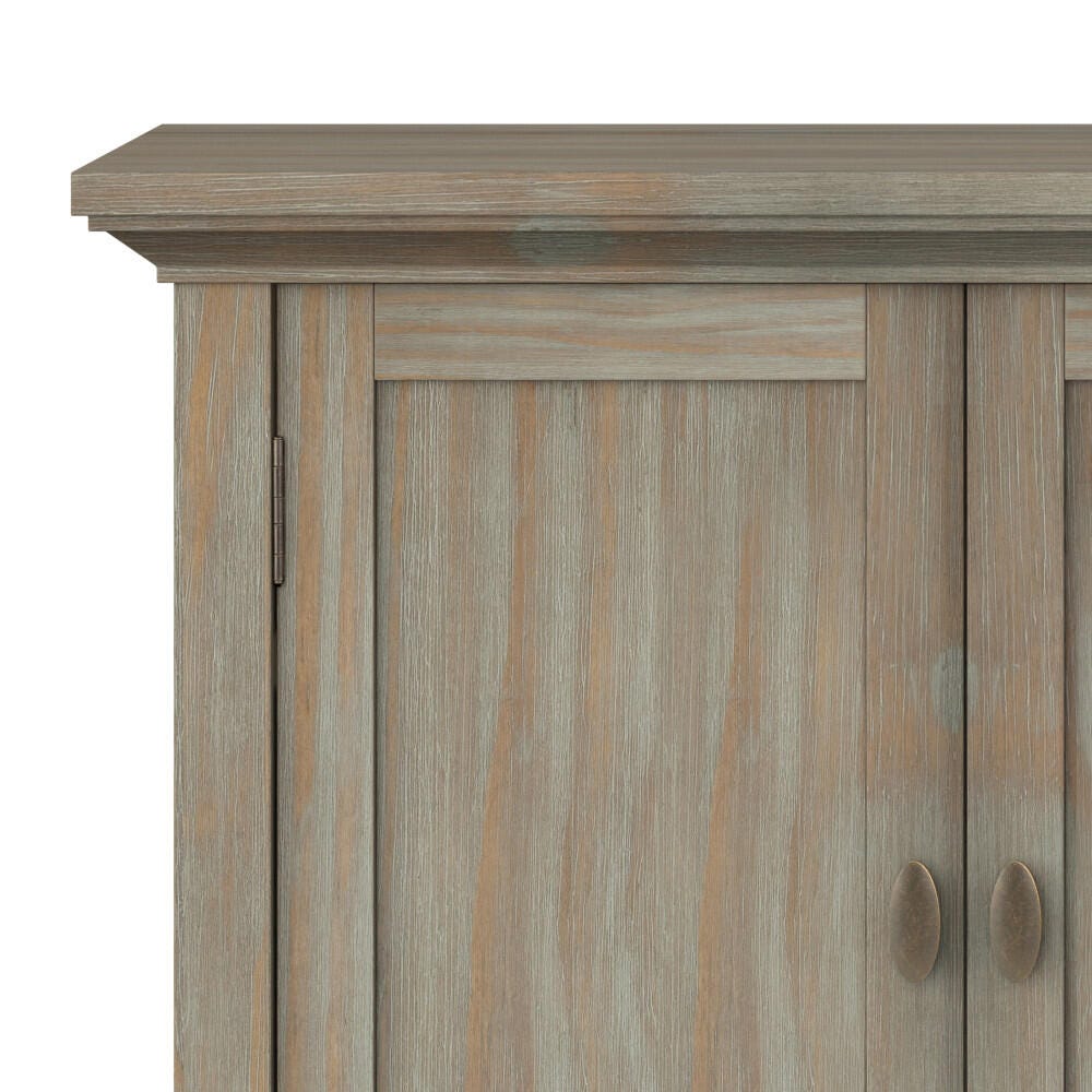 Simpli Home Redmond 32" Low Storage Cabinet, Gray, large