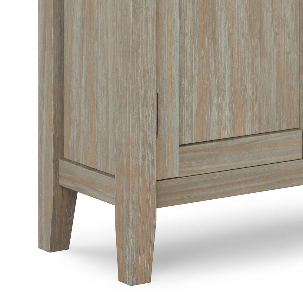 Simpli Home Redmond 32" Low Storage Cabinet, Gray, large