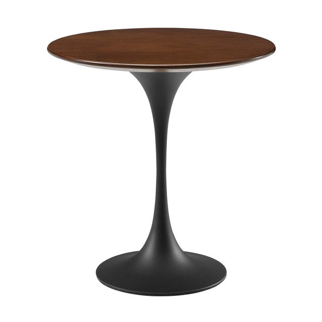 Lippa 20" Round Modern Side Table, Black/Cherry