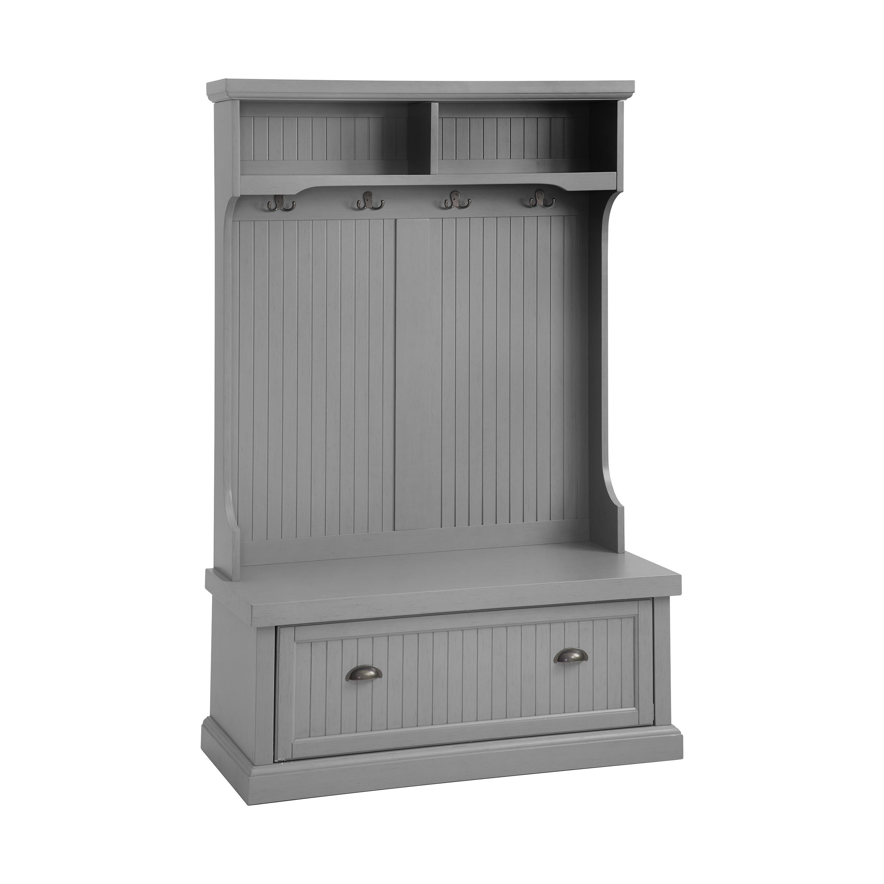 Crosley Seaside Hall Tree, Distressed Gray, large