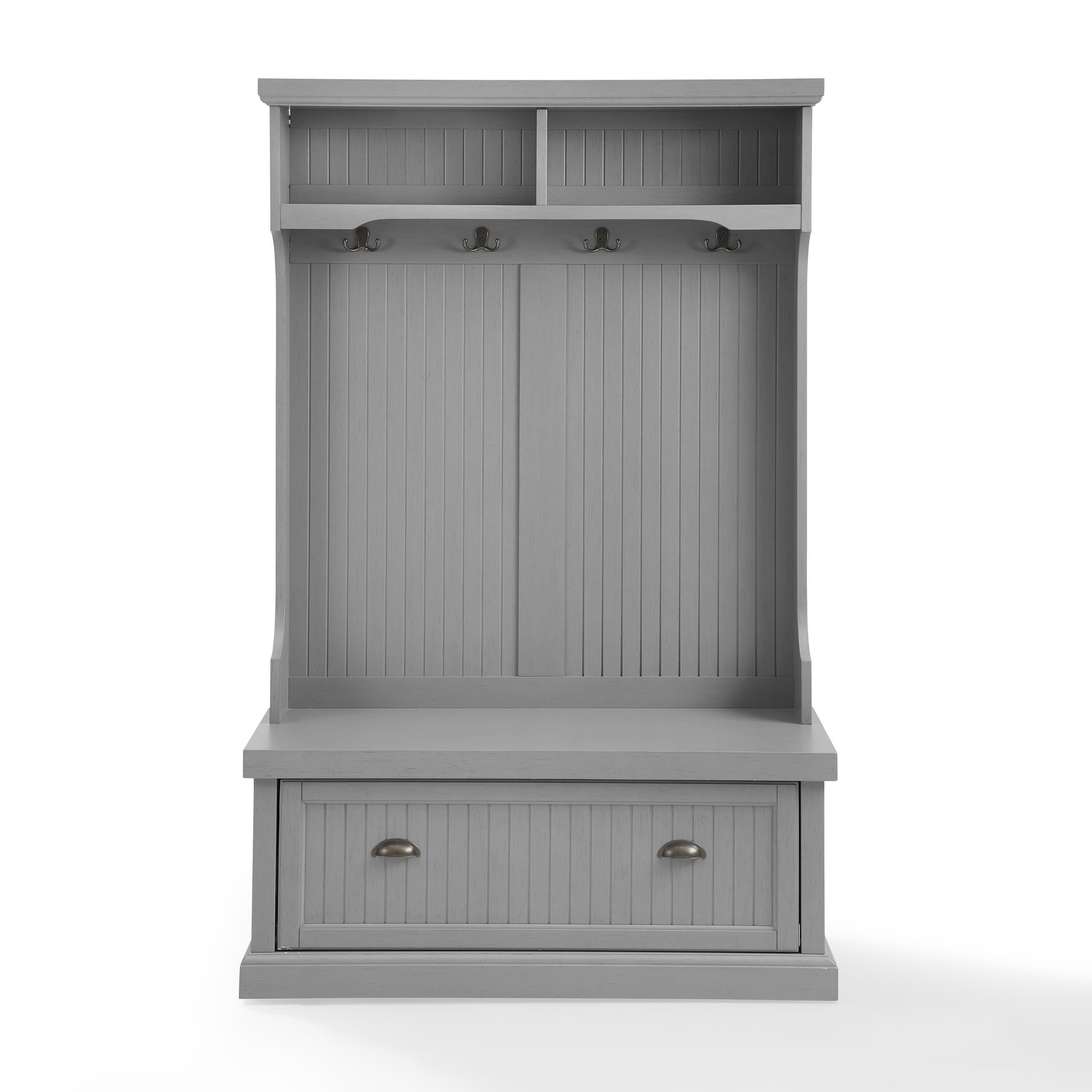 Crosley Seaside Hall Tree, Distressed Gray, large