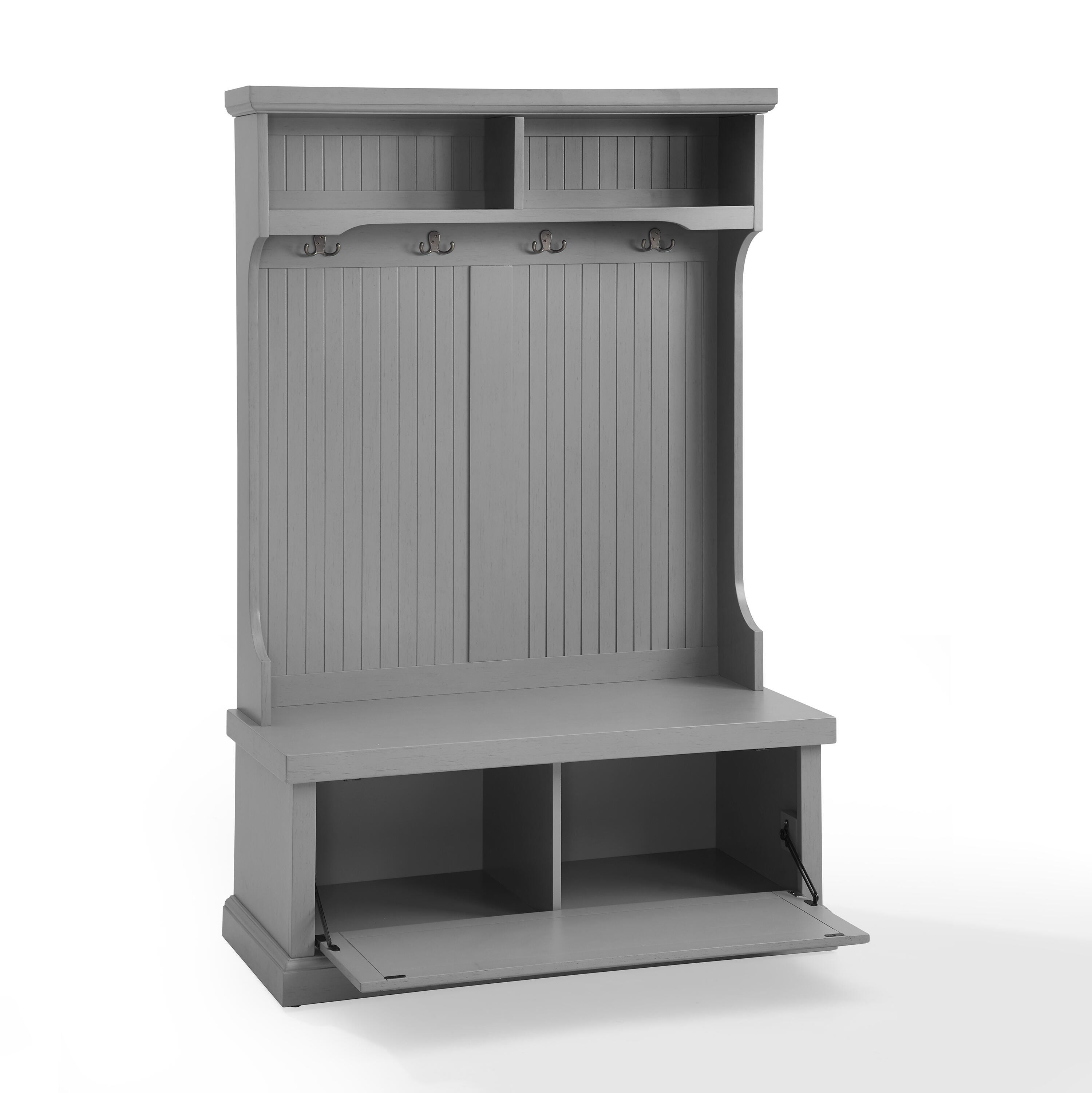 Crosley Seaside Hall Tree, Distressed Gray, large