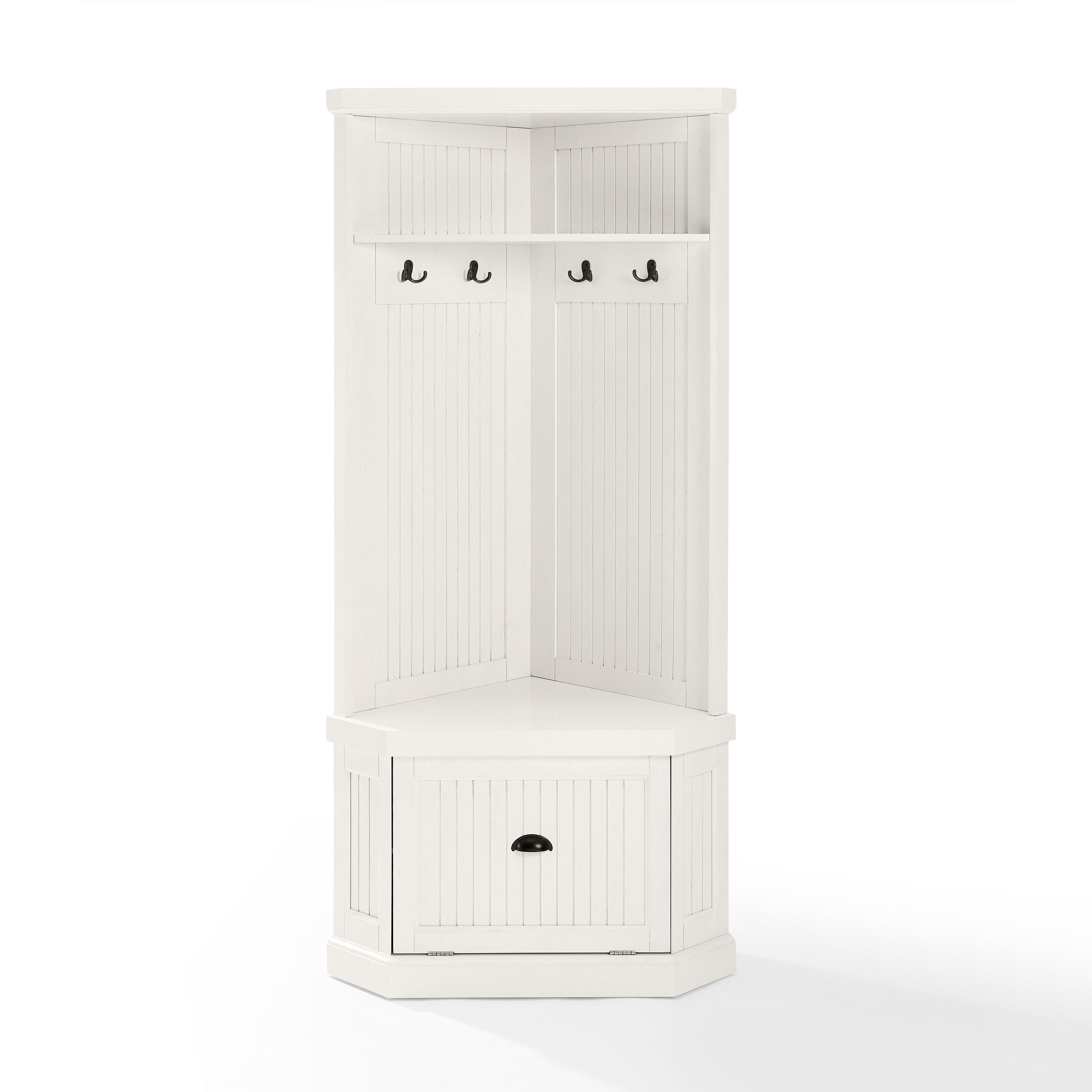 Crosley Seaside Corner Hall Tree, White, large