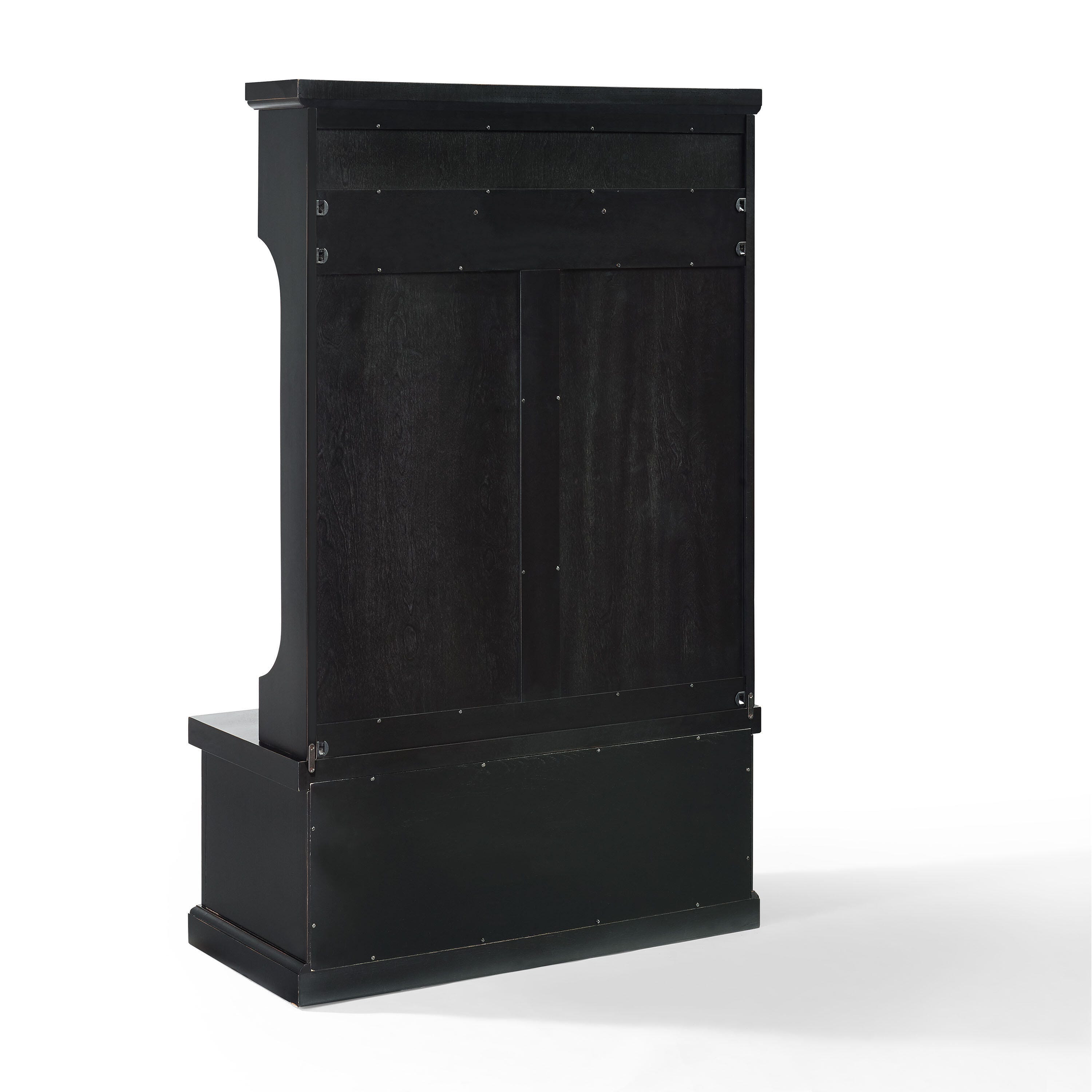 Crosley Seaside Hall Tree, Distressed Black, large