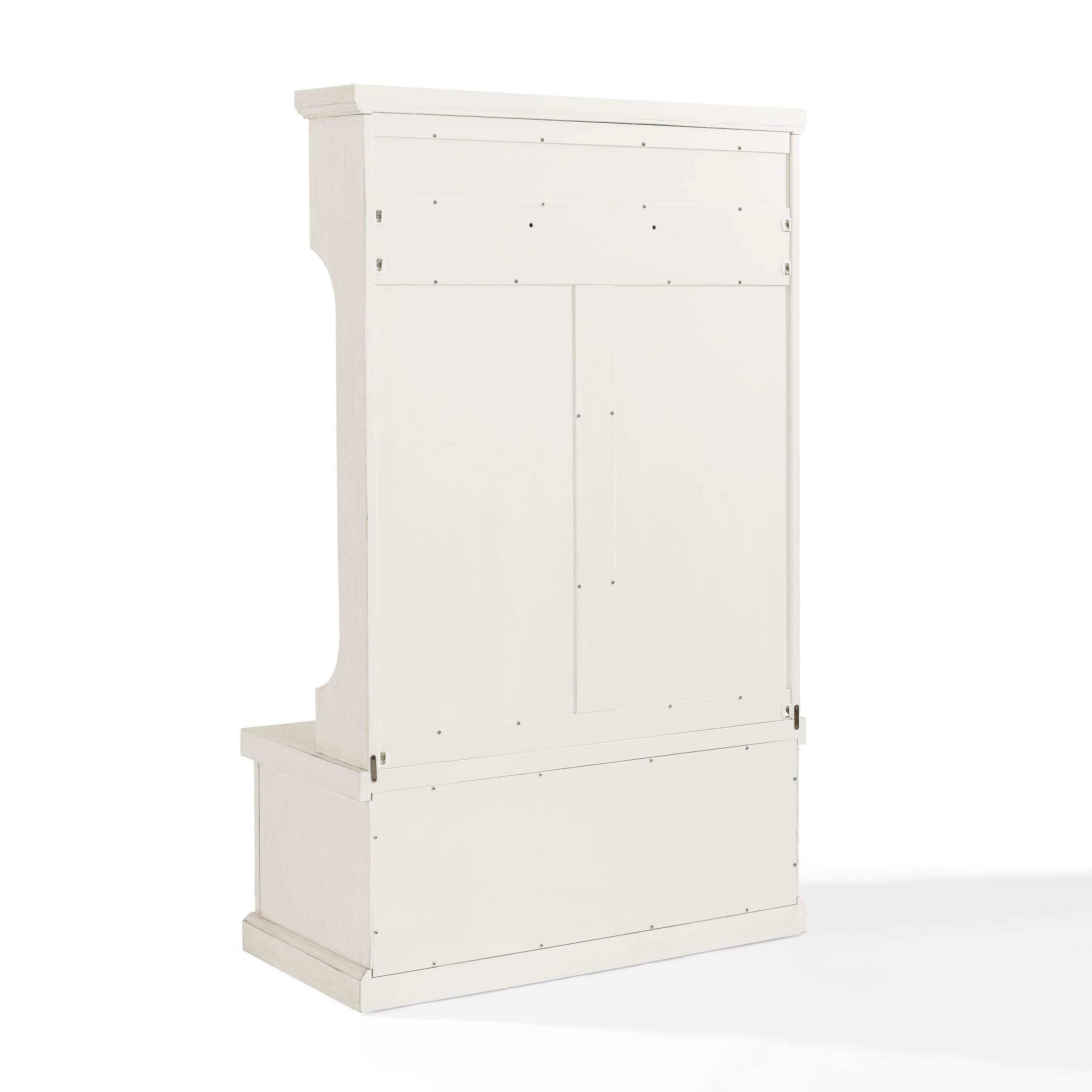 Crosley Seaside Hall Tree, Distressed White, large