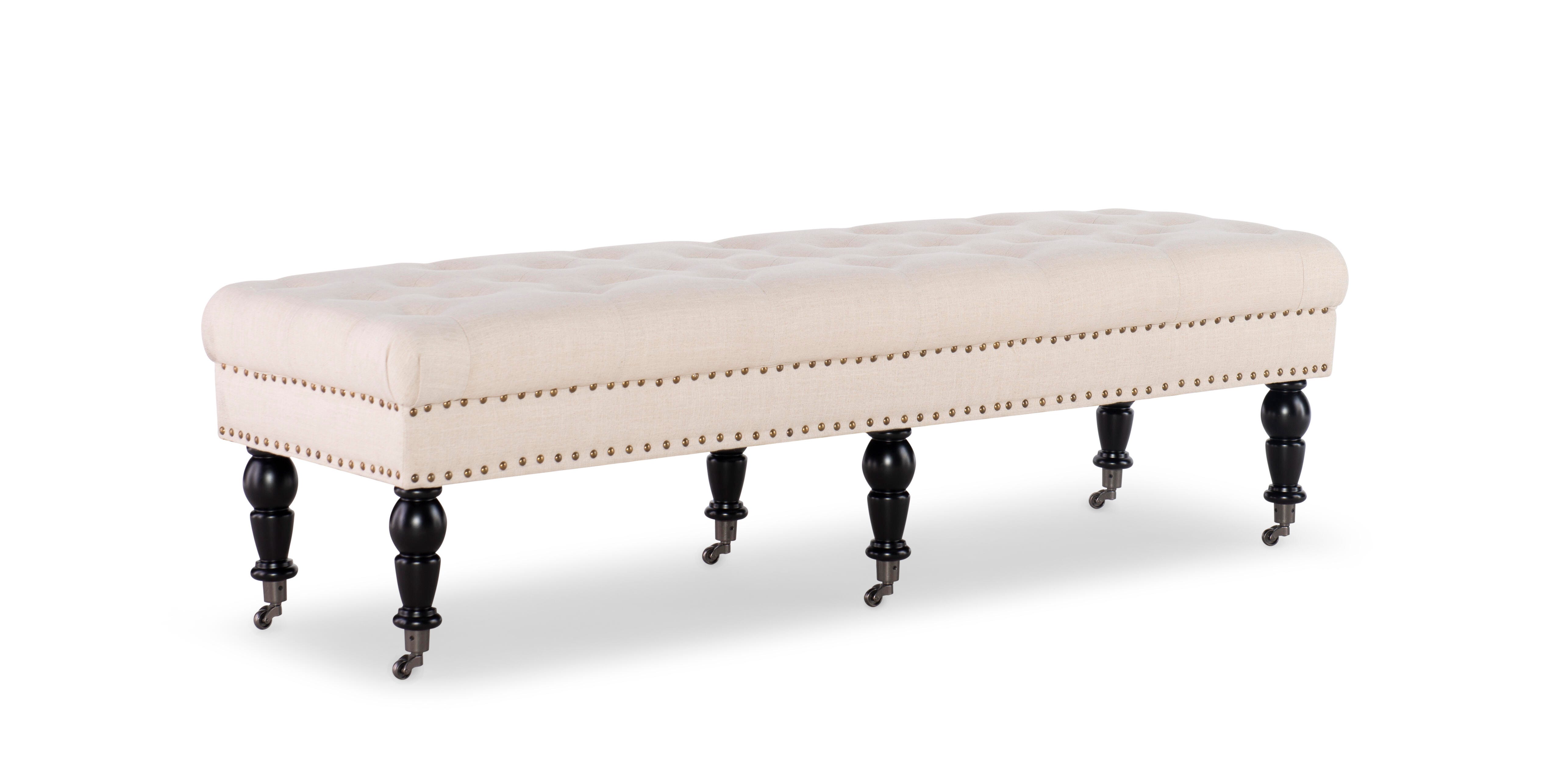 Linon Isabelle 62 Inch Bench, Dark Espresso, large