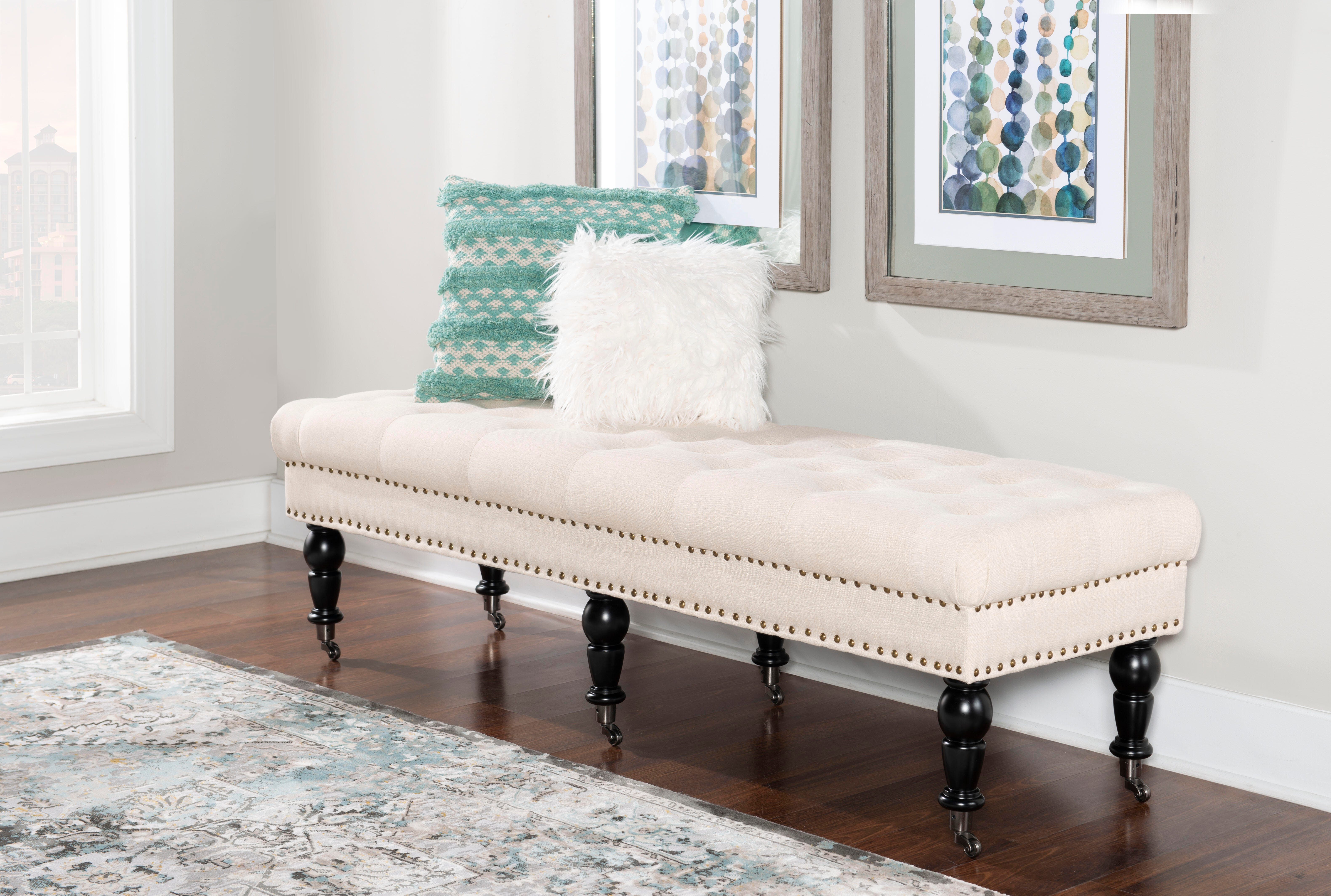 Linon Isabelle Isabelle 62 Inch Bench, Dark Espresso, large