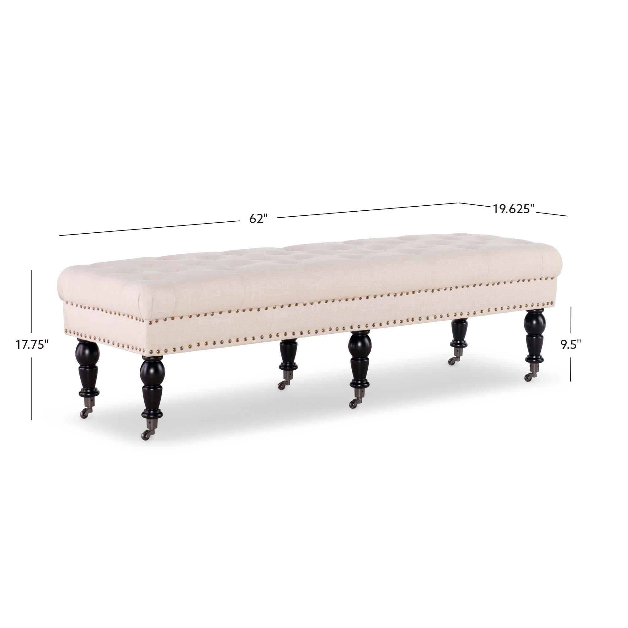 Linon Isabelle Isabelle 62 Inch Bench, Dark Espresso, large