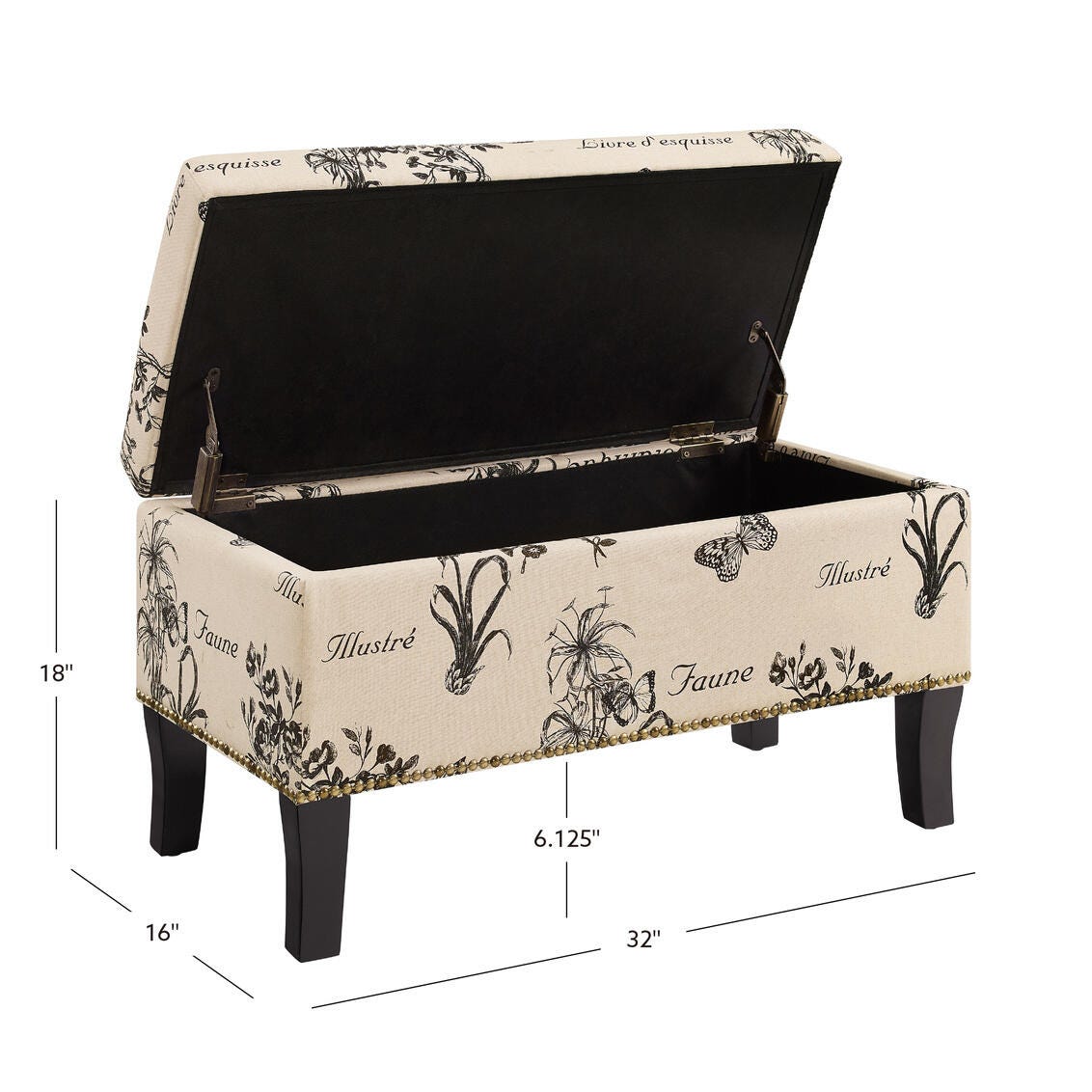 Linon Stephanie Storage Bench, , large
