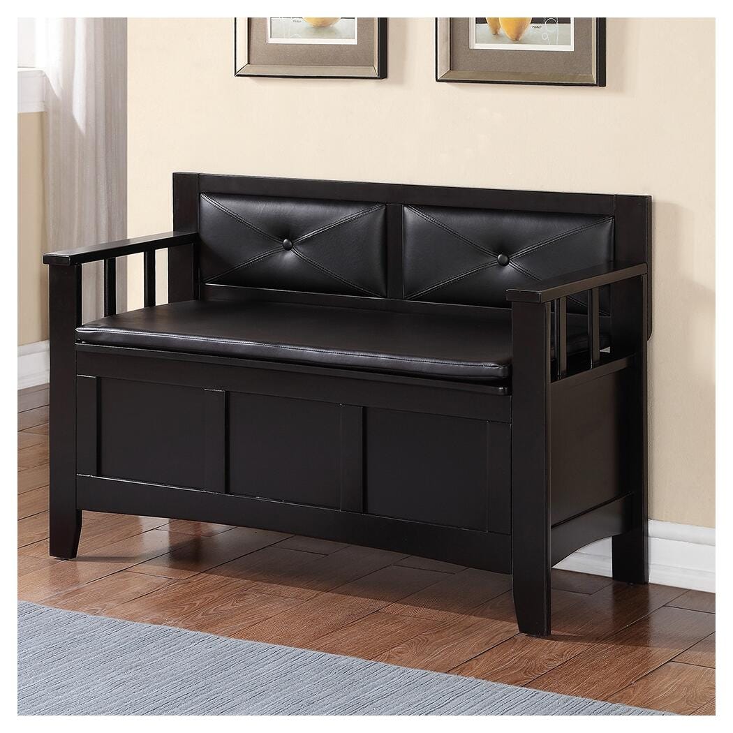 Linon Carlton Storage Bench, , large
