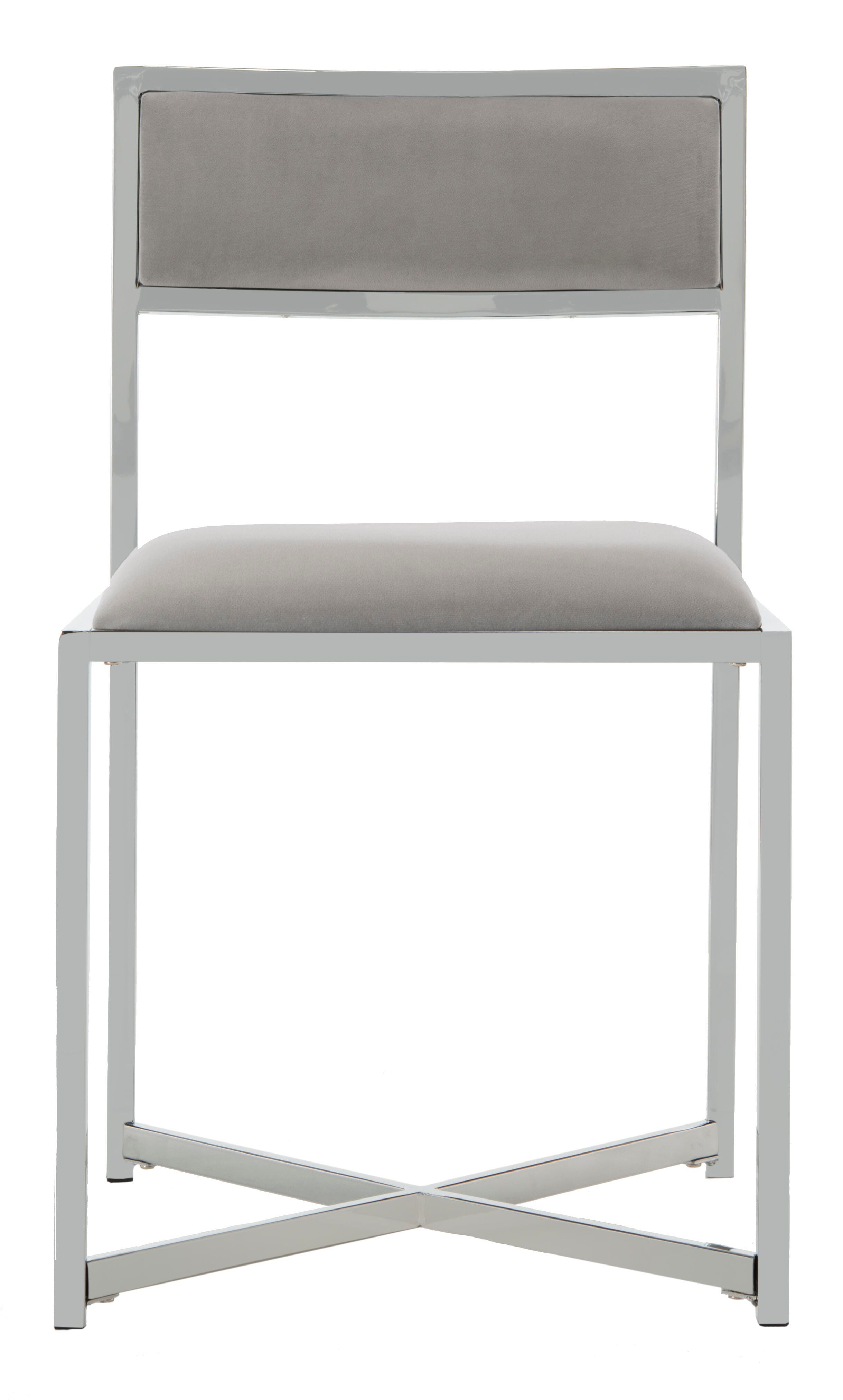 Safavieh Menken Menken Chrome Side Chair (Set of 2), Gray, large