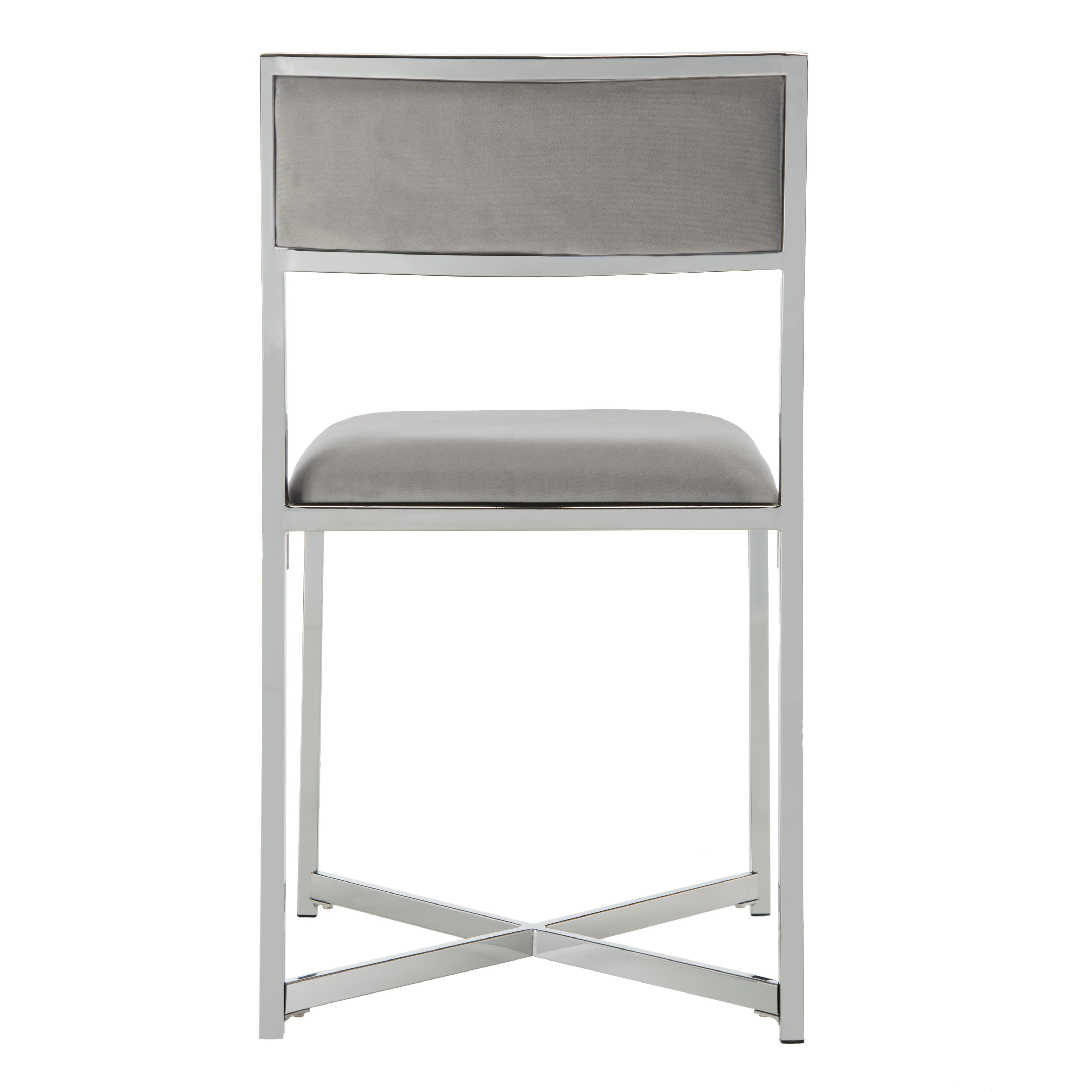 Safavieh Menken Menken Chrome Side Chair (Set of 2), Gray, large