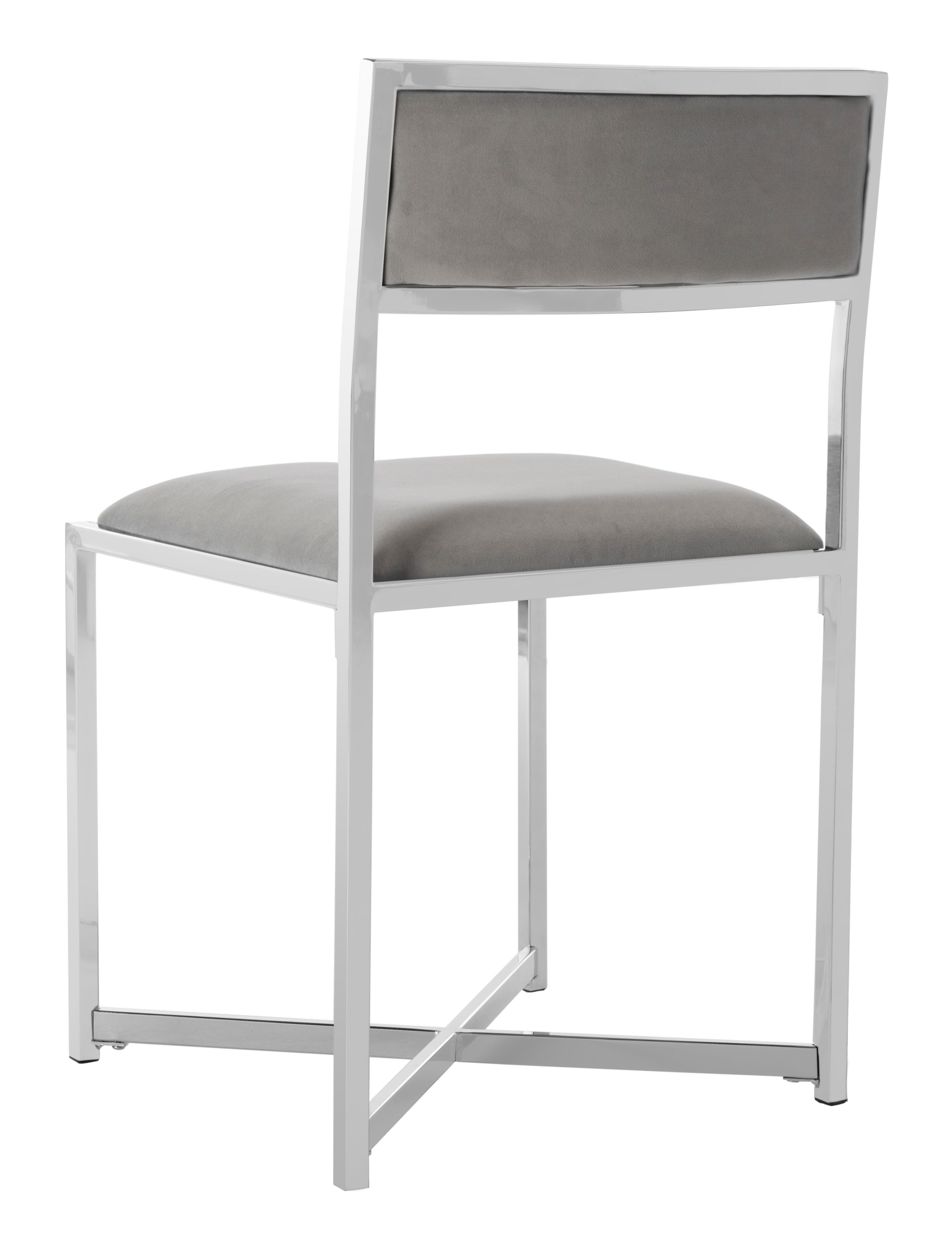 Safavieh Menken Menken Chrome Side Chair (Set of 2), Gray, large