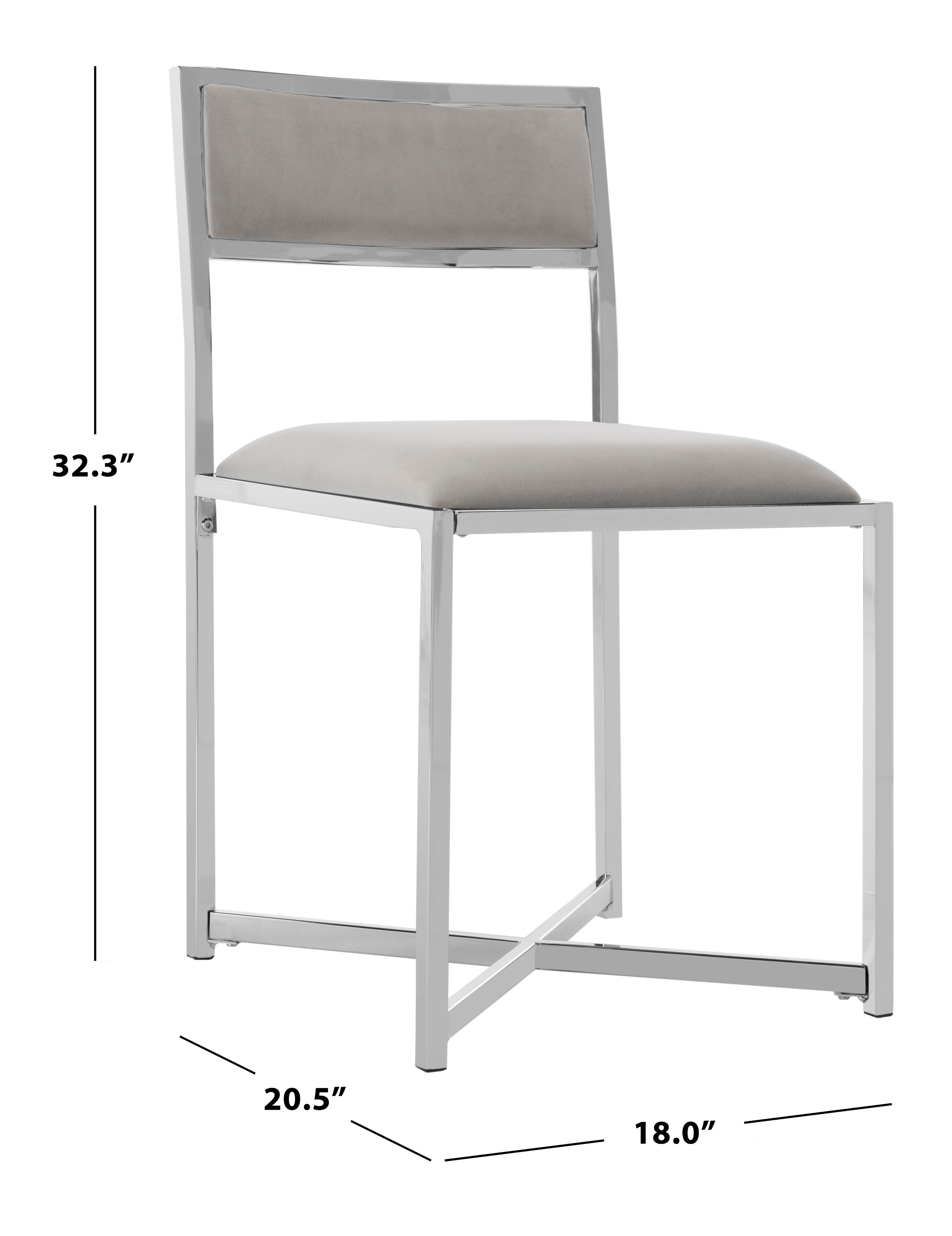 Safavieh Menken Menken Chrome Side Chair (Set of 2), Gray, large