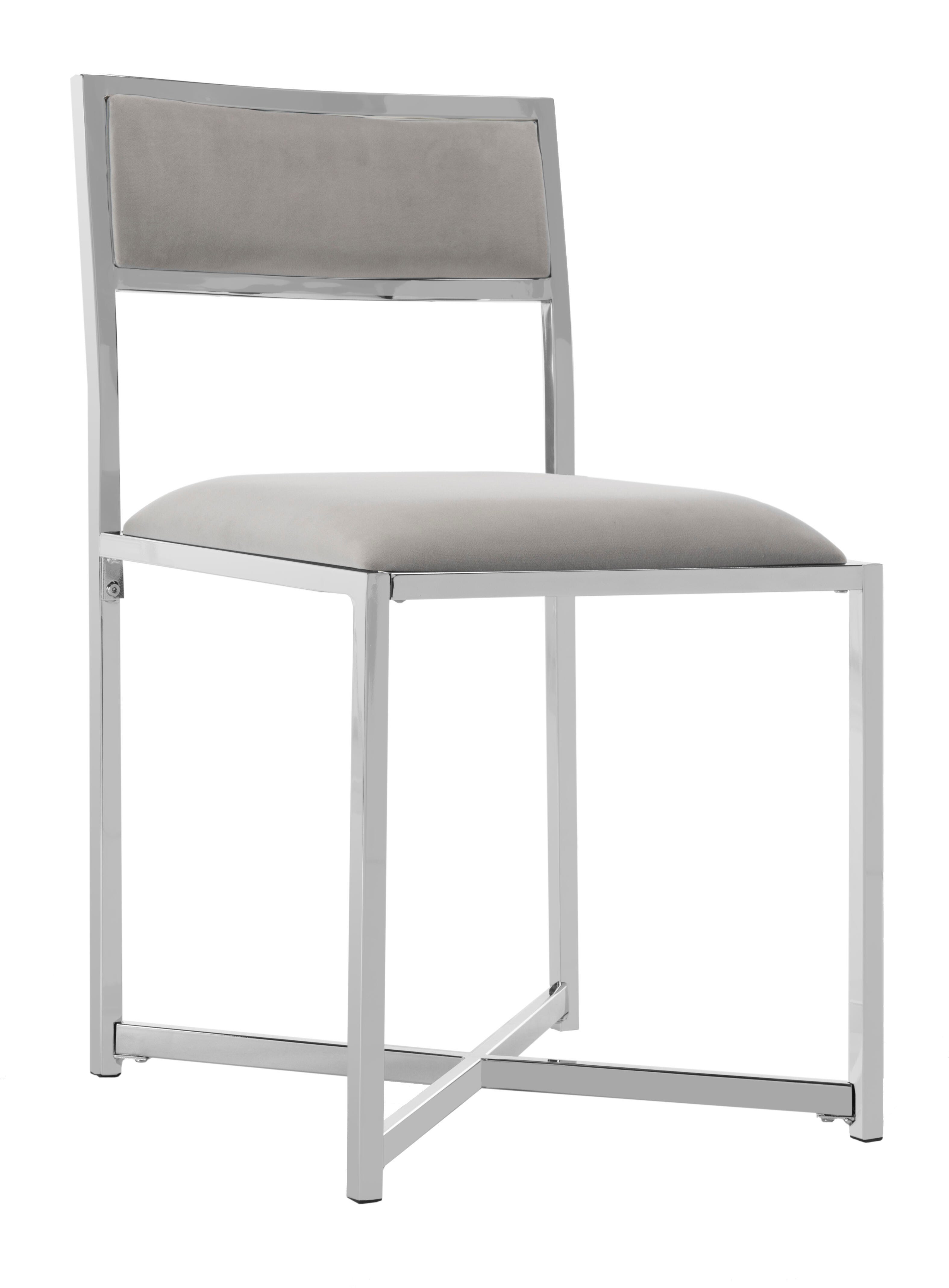 Safavieh Menken Menken Chrome Side Chair (Set of 2), Gray, large