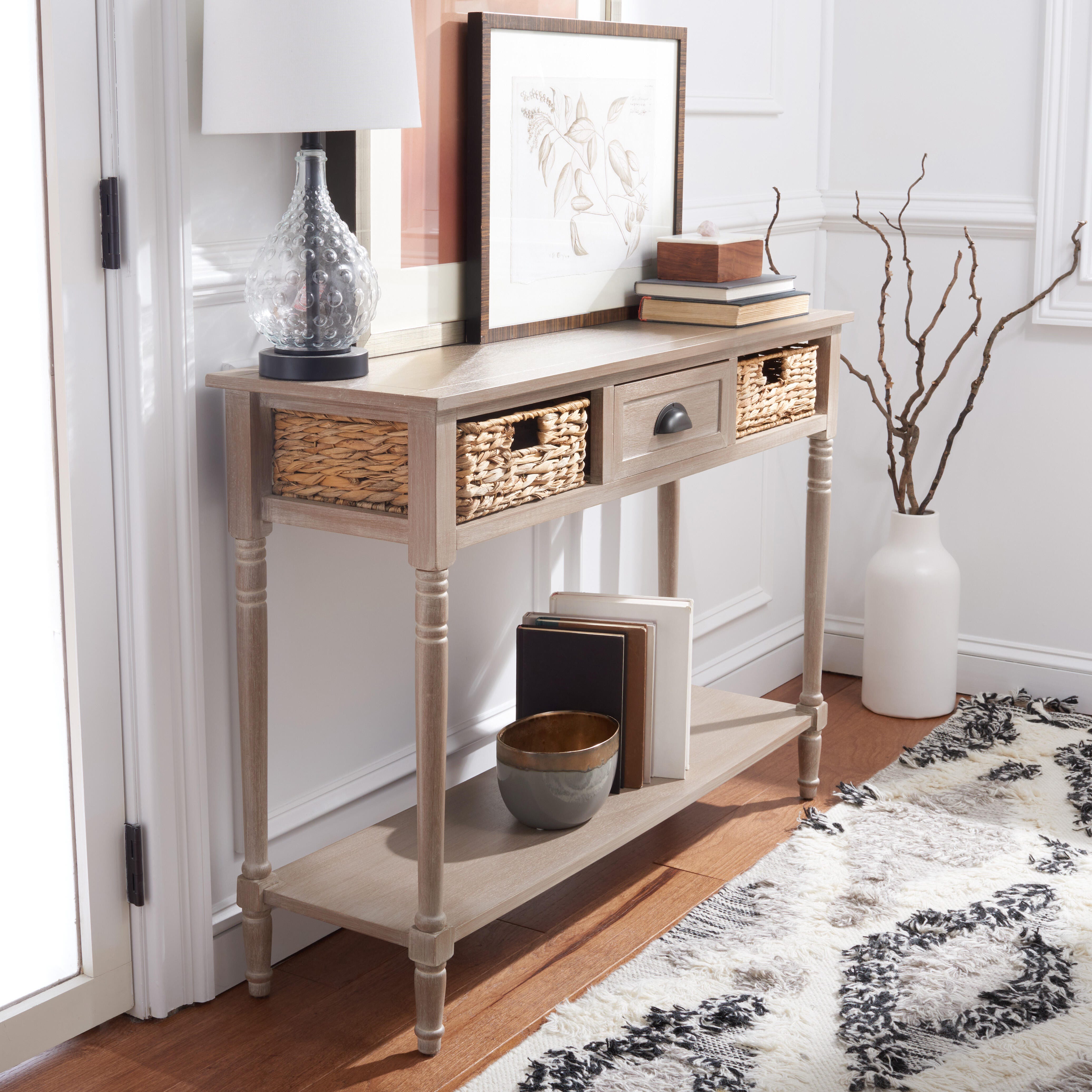 Safavieh Christa Console, White Wash, large