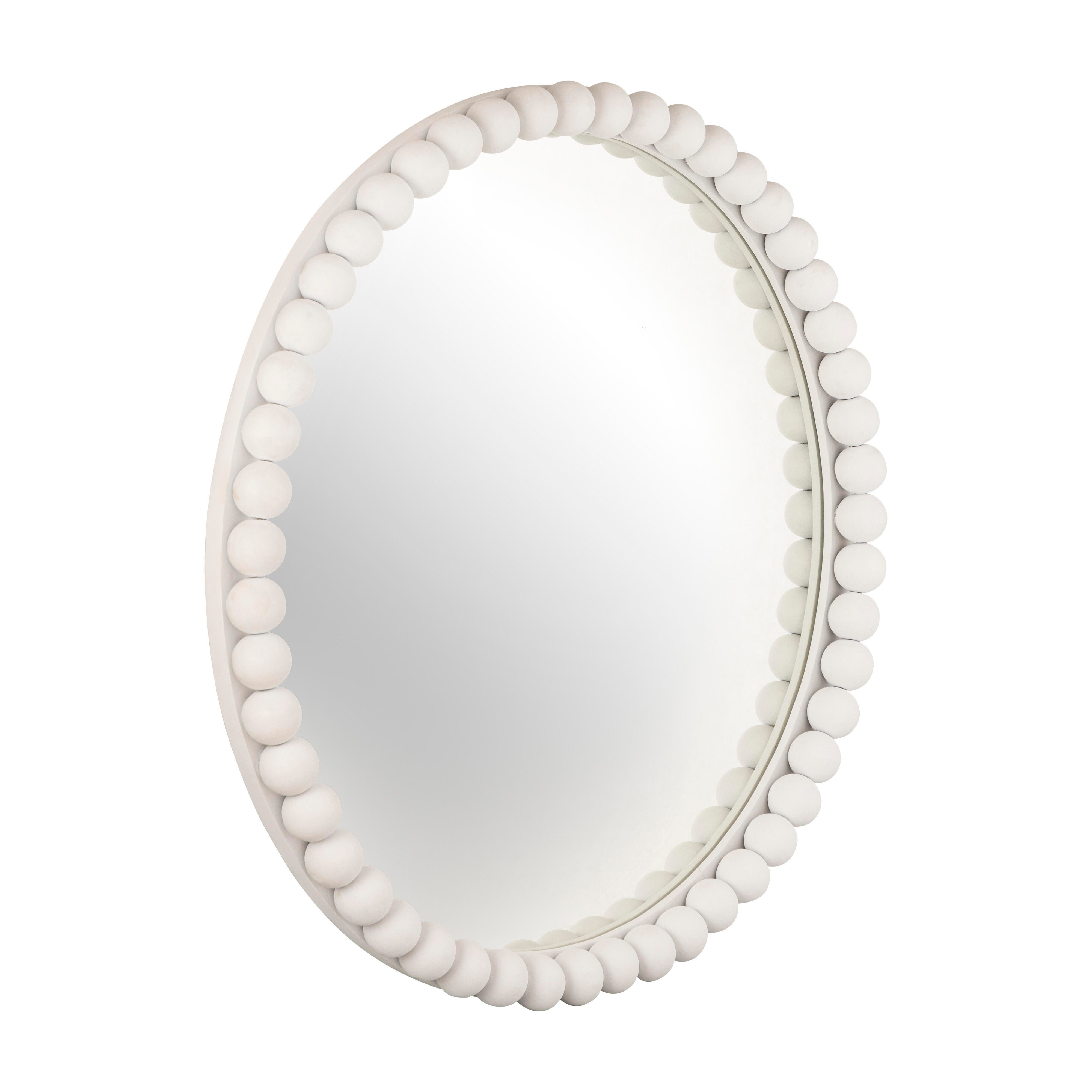 Baria Baria White Wooden Mirror, , large