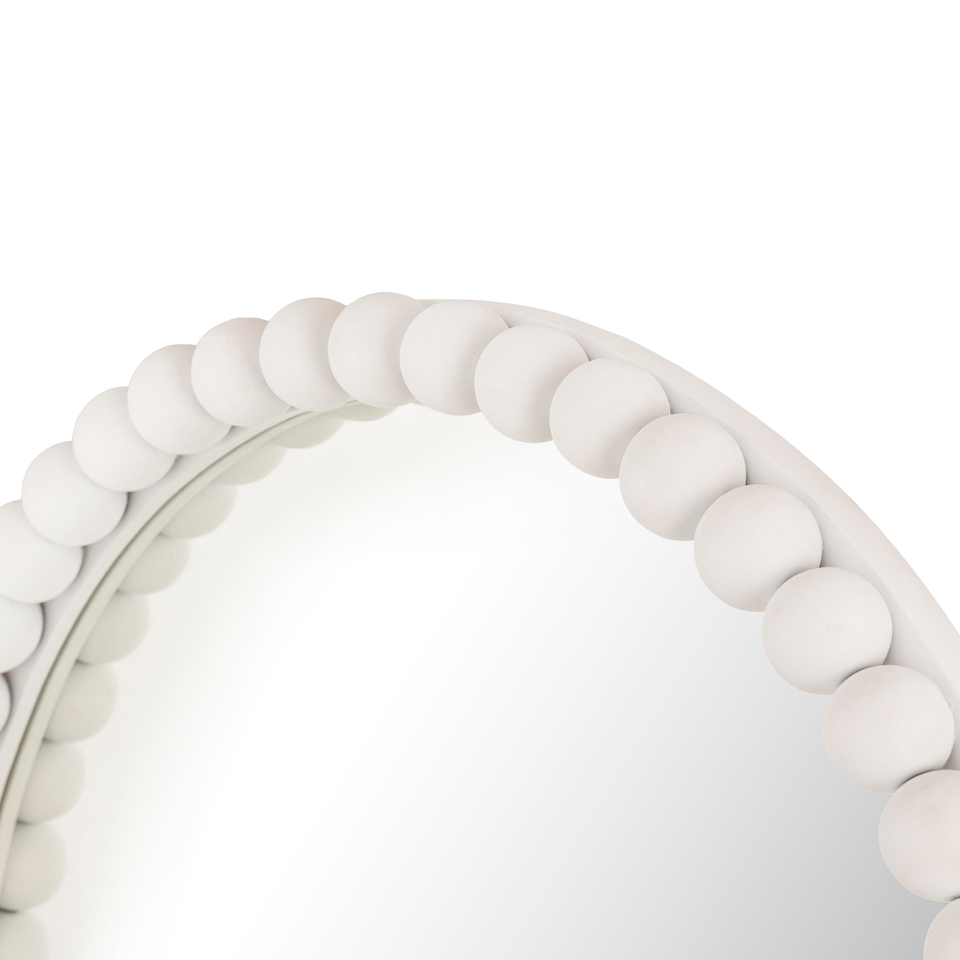 Baria Baria White Wooden Mirror, , large