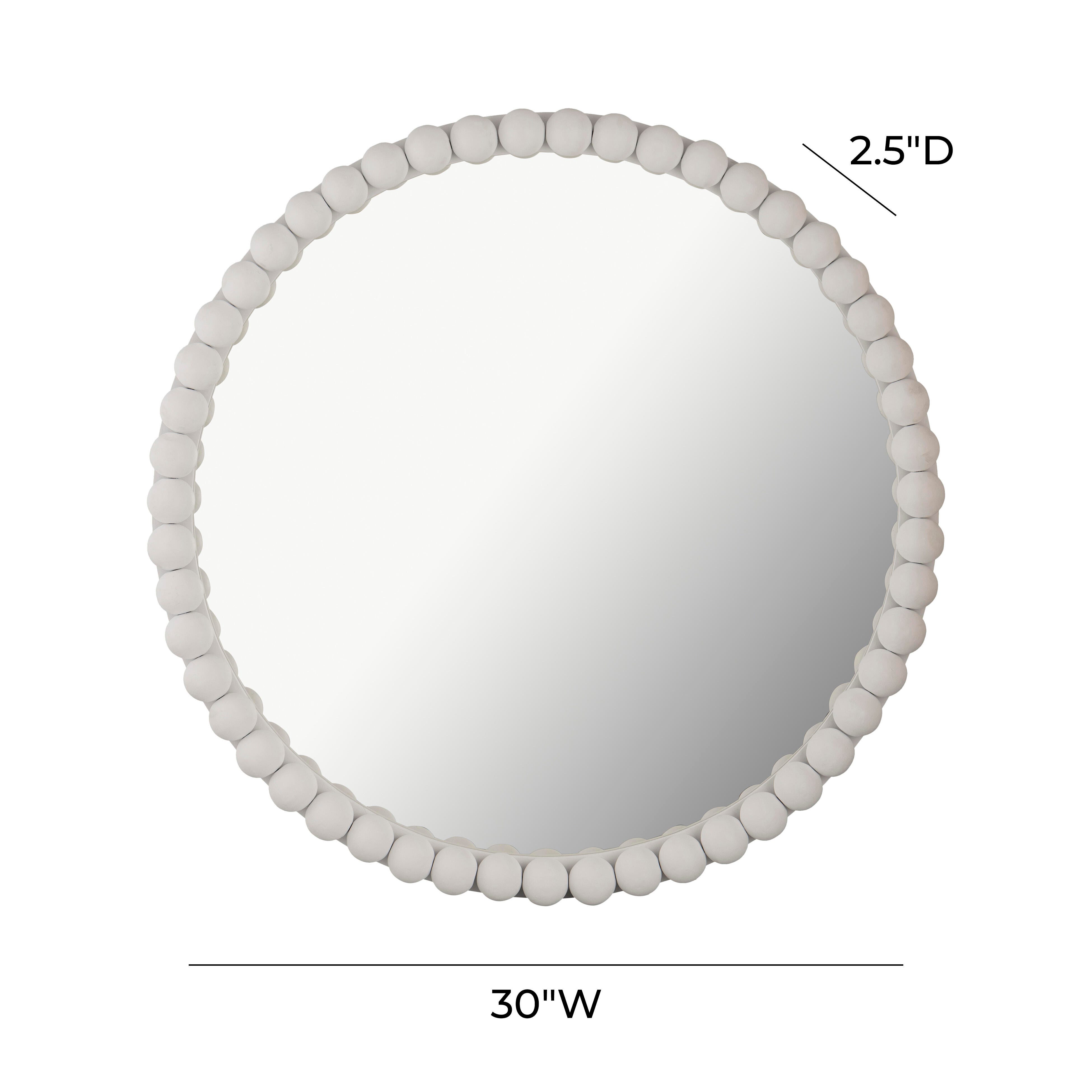Baria Baria White Wooden Mirror, , large