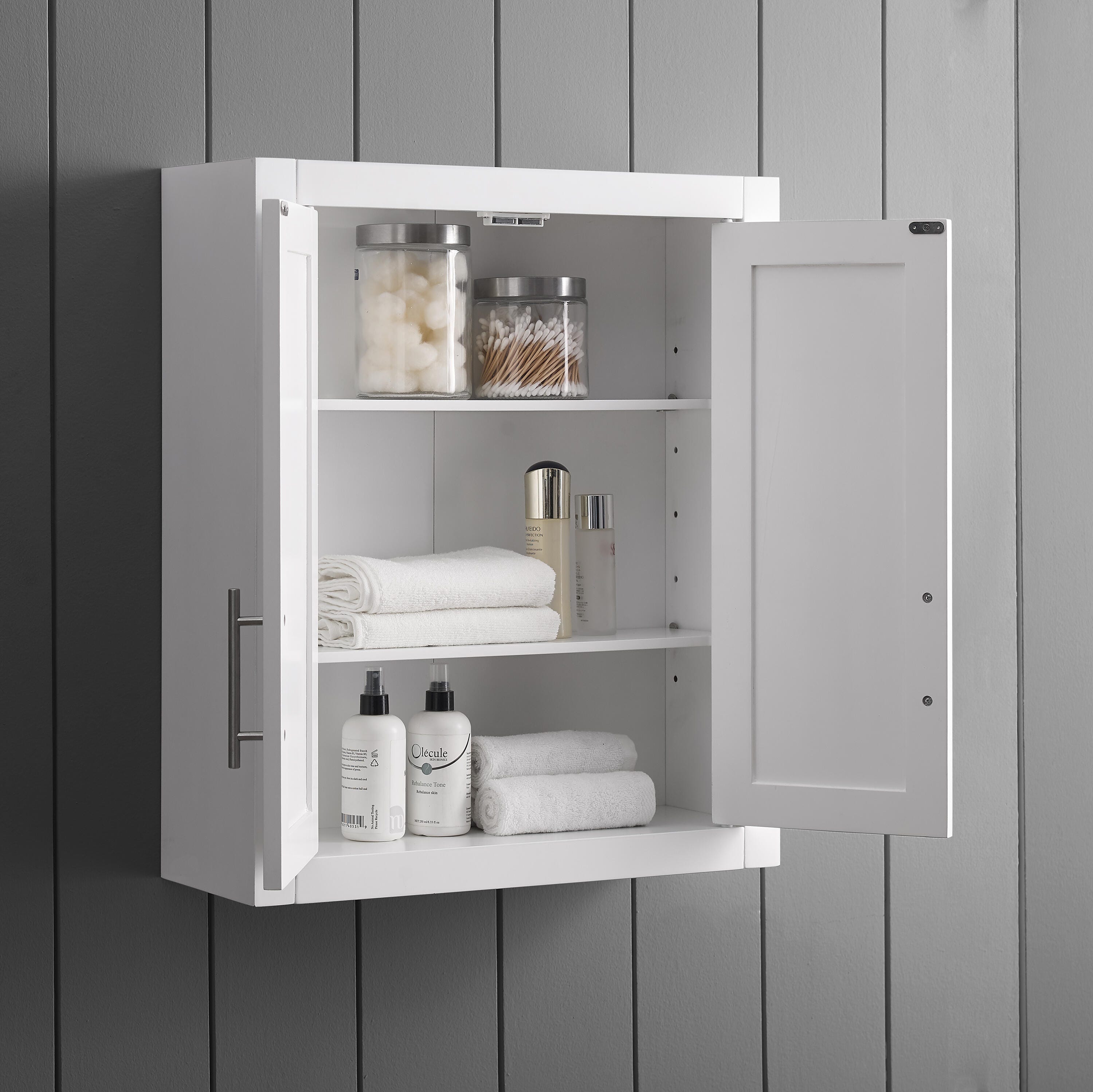 Savannah Wall Cabinet, White, large