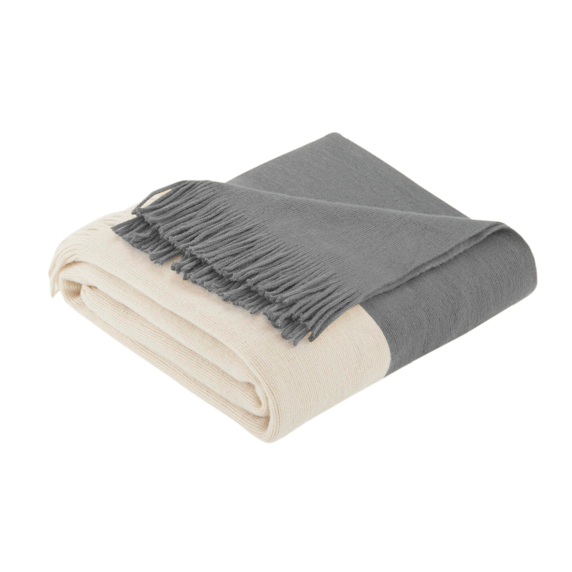INK+IVY Stockholm Color Block Faux Cashmere Throw, Gray, large