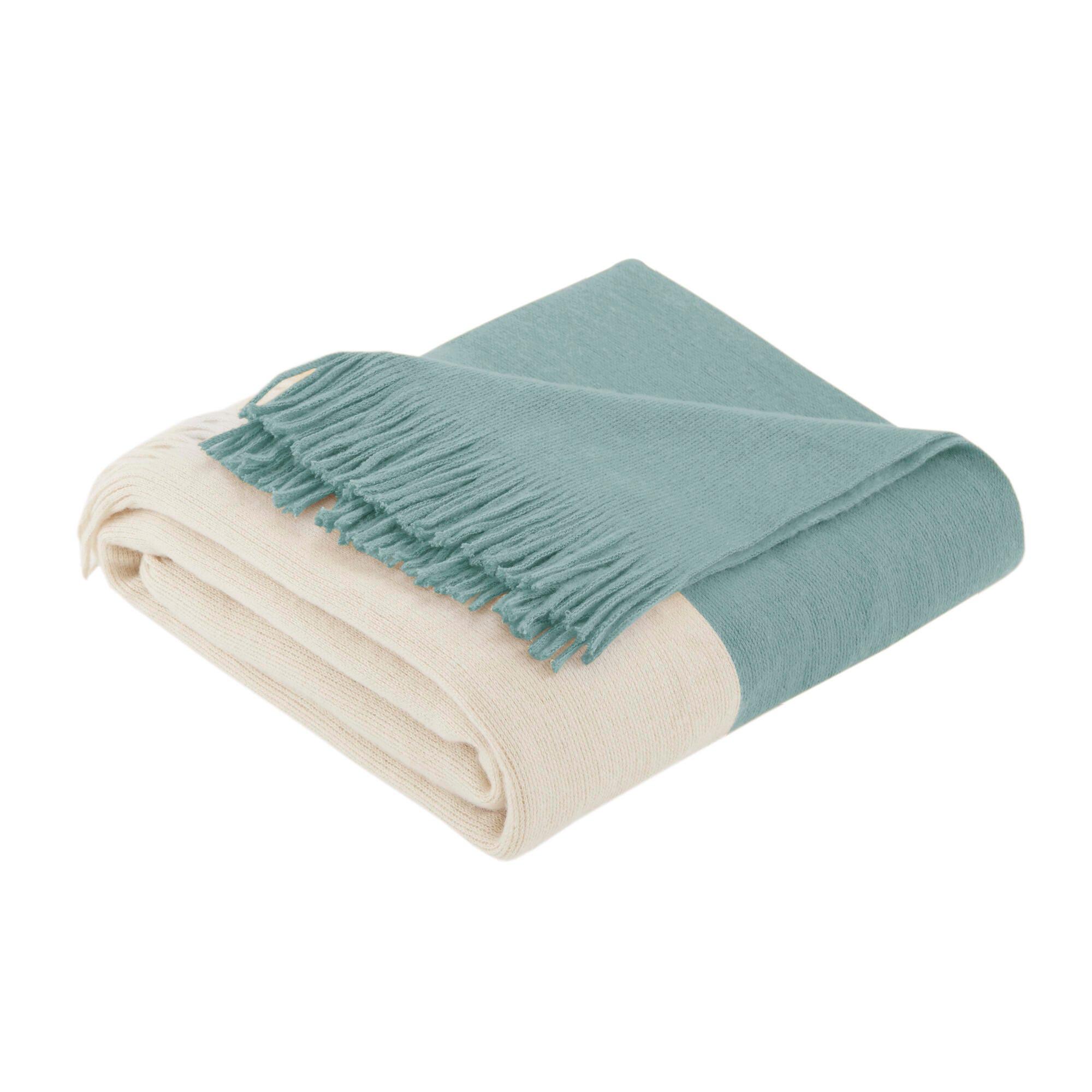 INK+IVY Stockholm Color Block Faux Cashmere Throw, Aqua, large