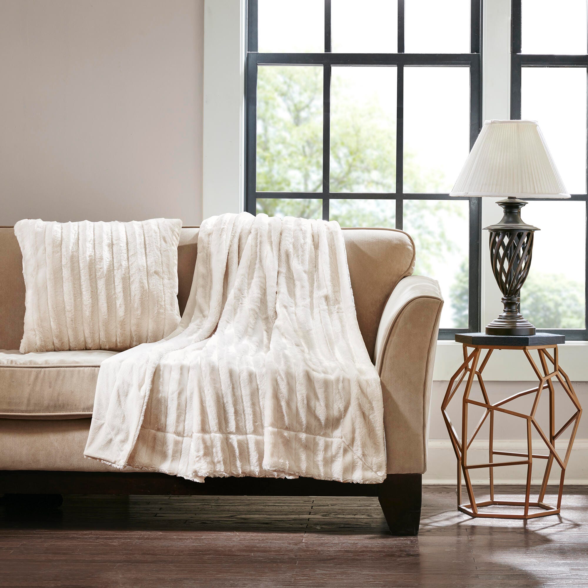 Madison Park Faux Fur Throw Pillow