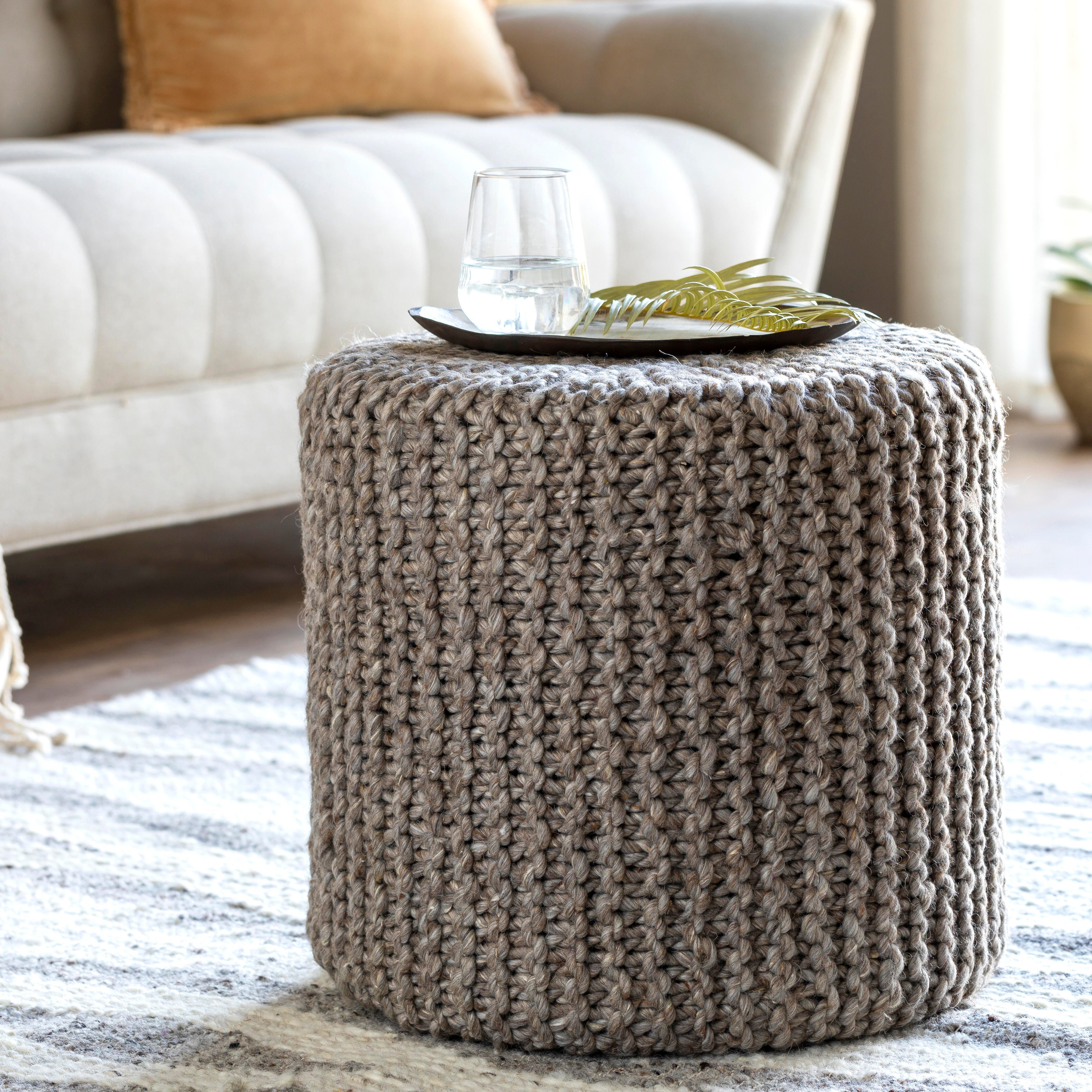 Surya Prado Pouf, Camel, large