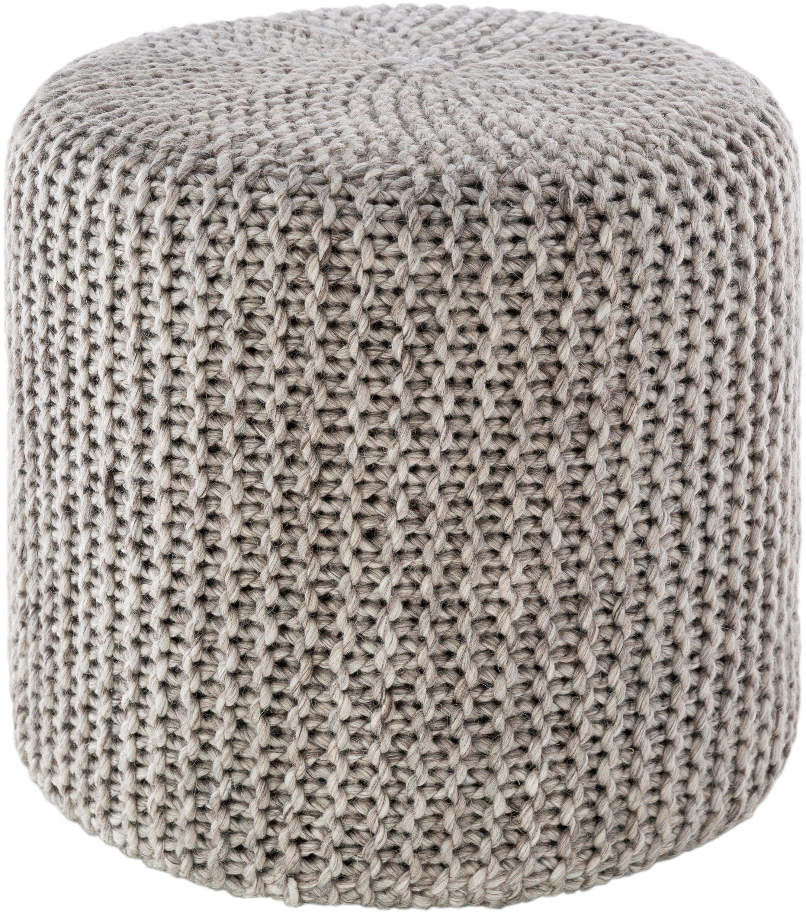 Surya Prado Pouf, Light Gray, large