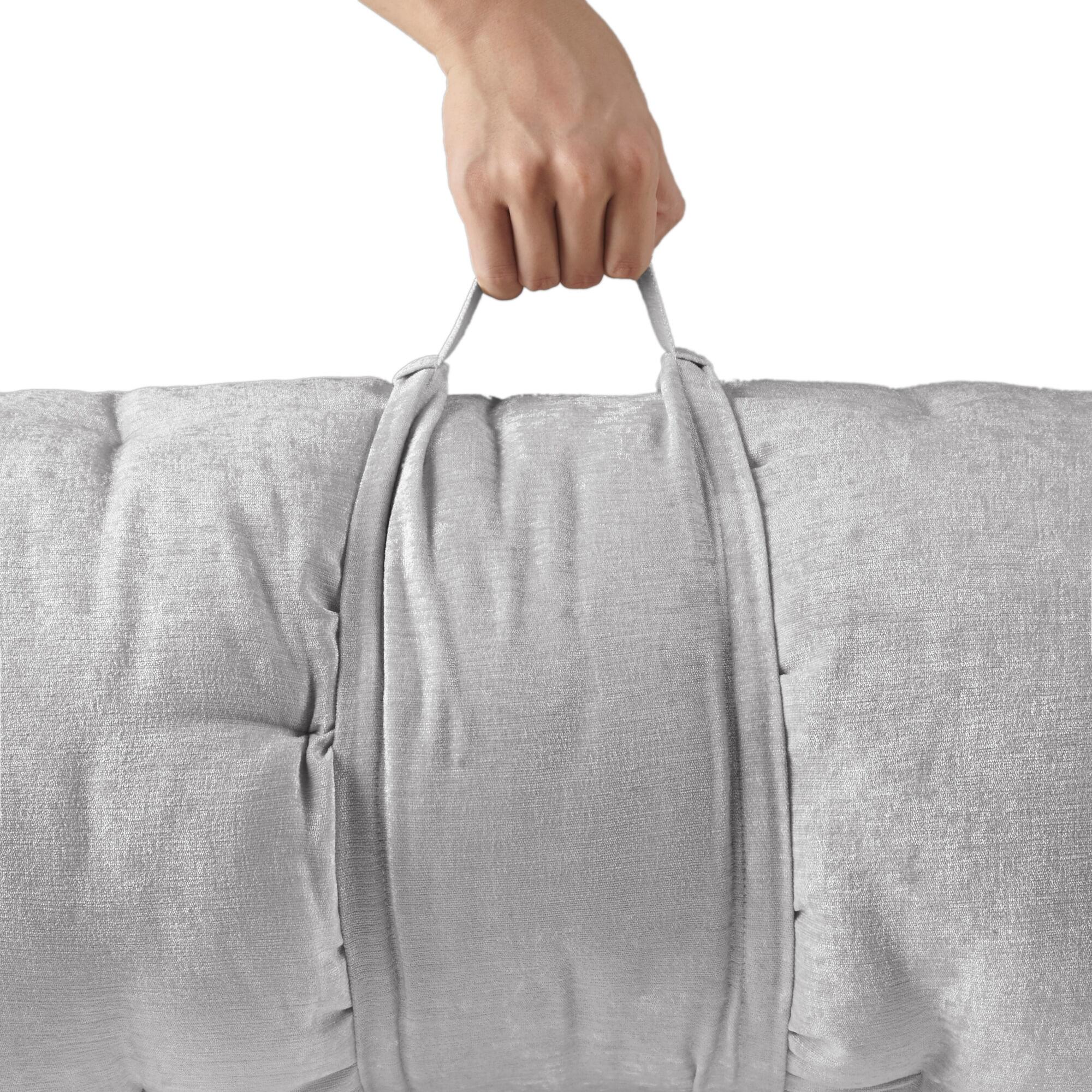 Intelligent Design Edelia Chenille Lounge Floor Pillow, Gray, large
