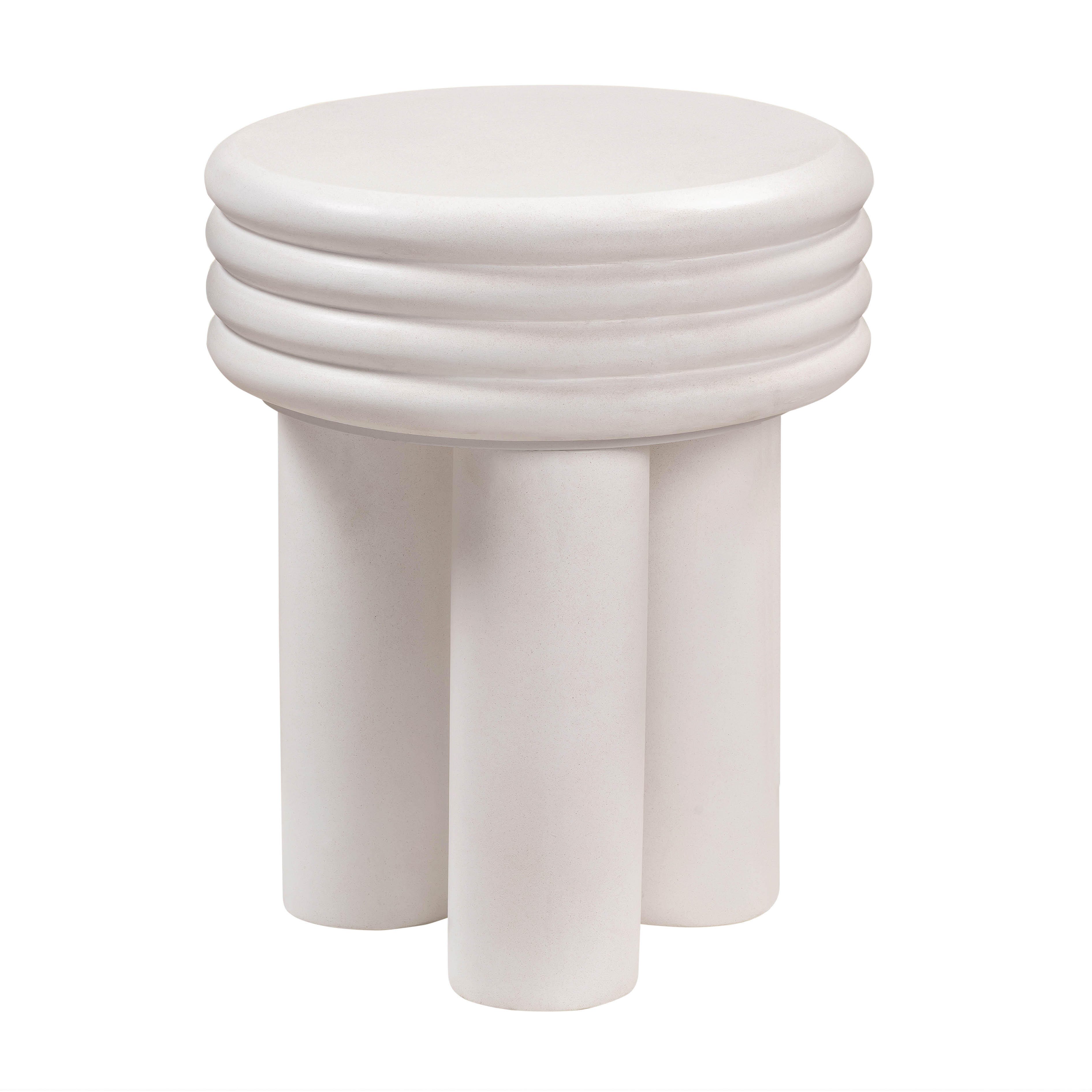 TOV Furniture Delta Ivory Concrete Side Table, , large