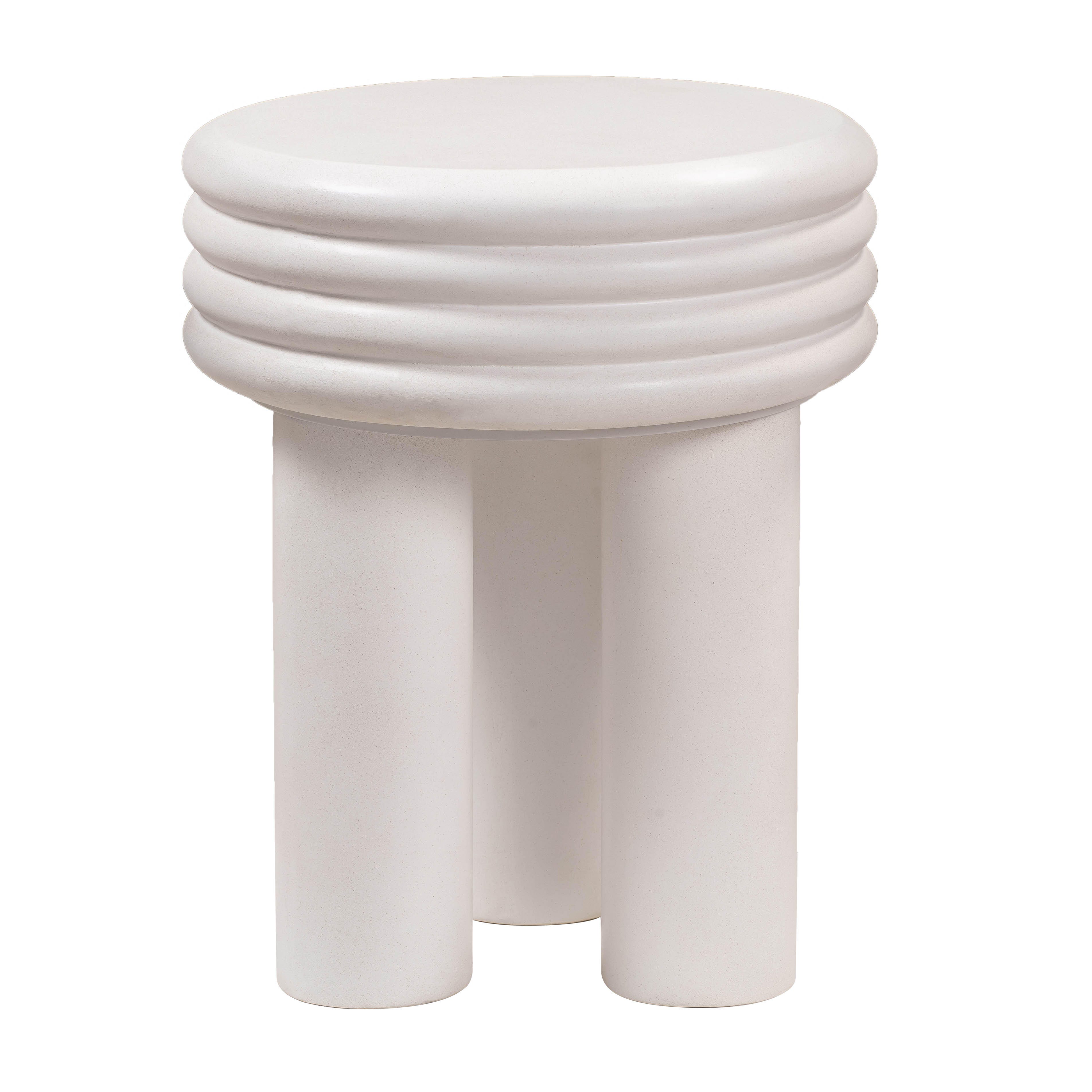 TOV Furniture Delta Ivory Concrete Side Table, , large